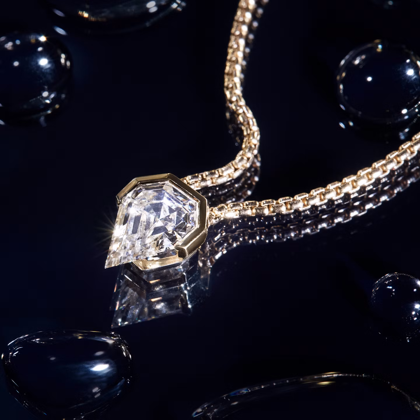 Strength Necklace | Shield | 14k | Yellow Gold | caratWeight: 3ct