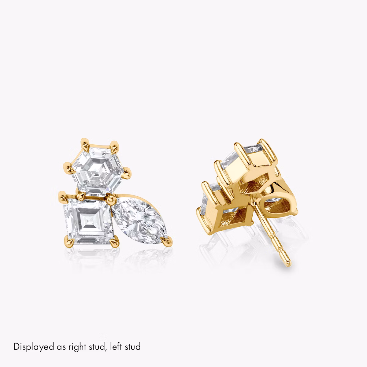 Illuminate Ohrstecker | hexagon+lozenge+marquise | 14k | Gelbgold | side: left
