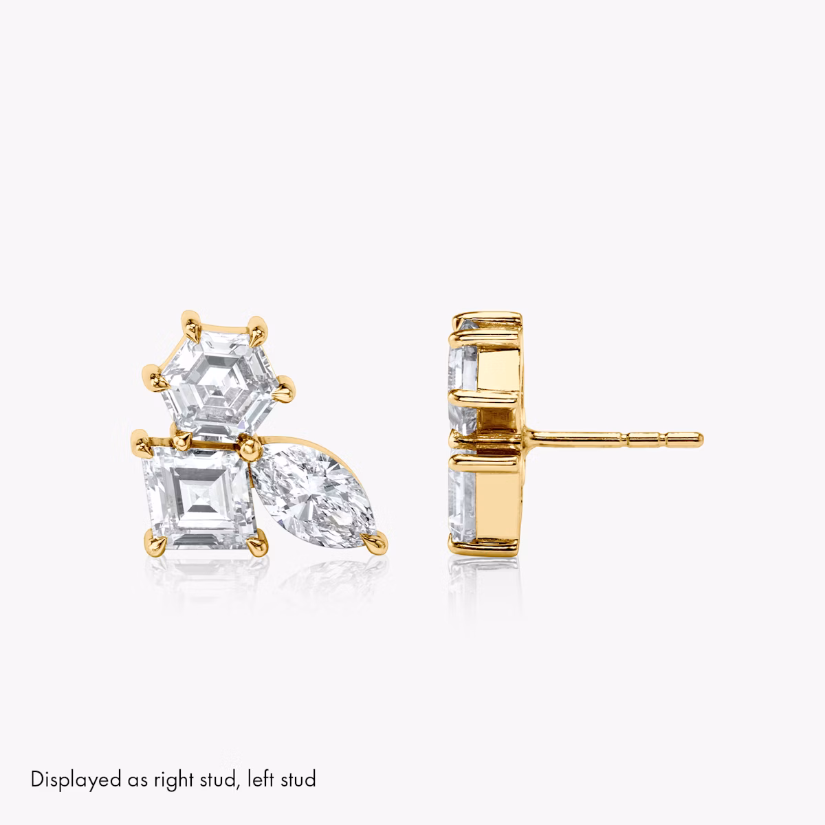 Illuminate Ohrstecker | hexagon+lozenge+marquise | 14k | Gelbgold | side: left