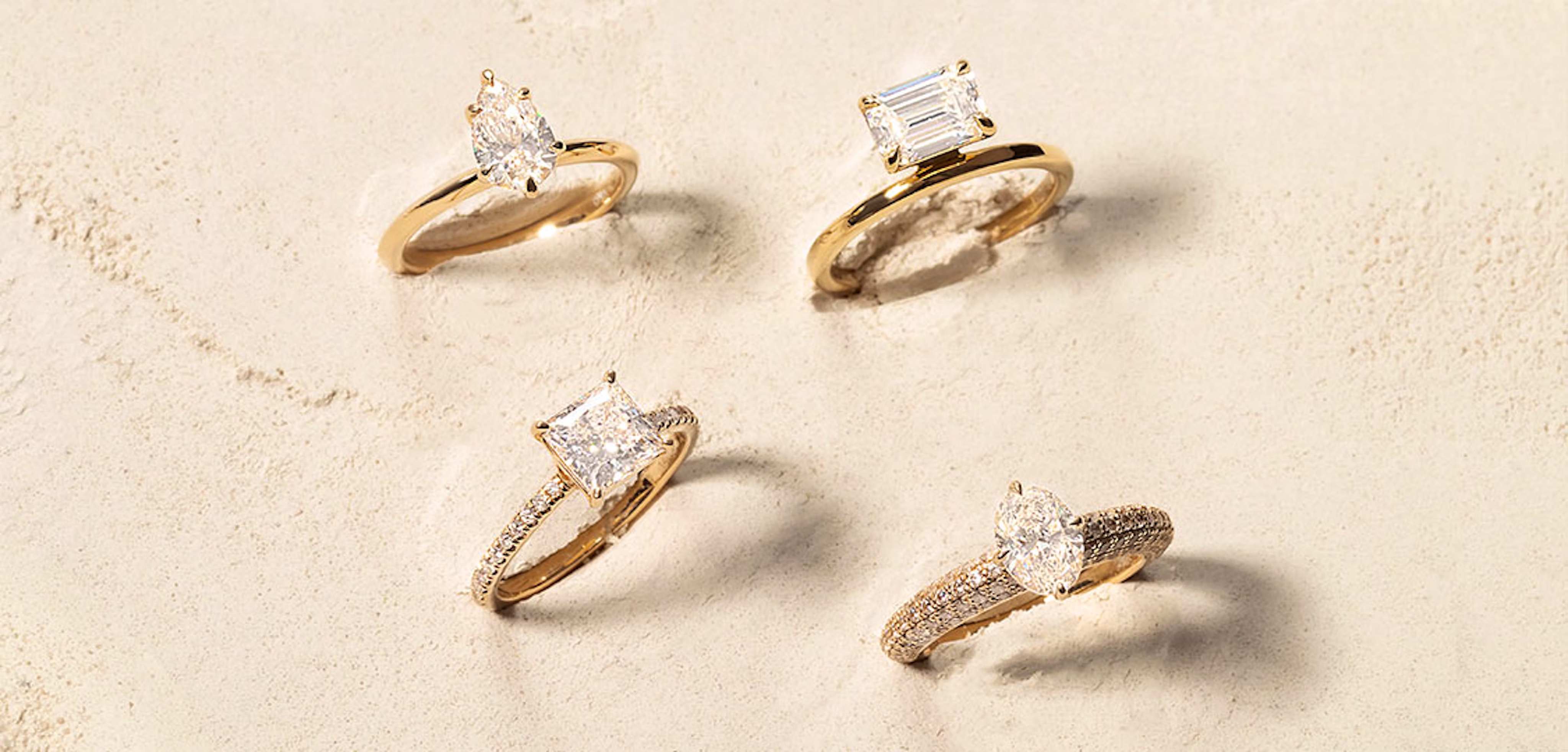 The signature engagement ring, the hover engagement ring, the curator engagement ring