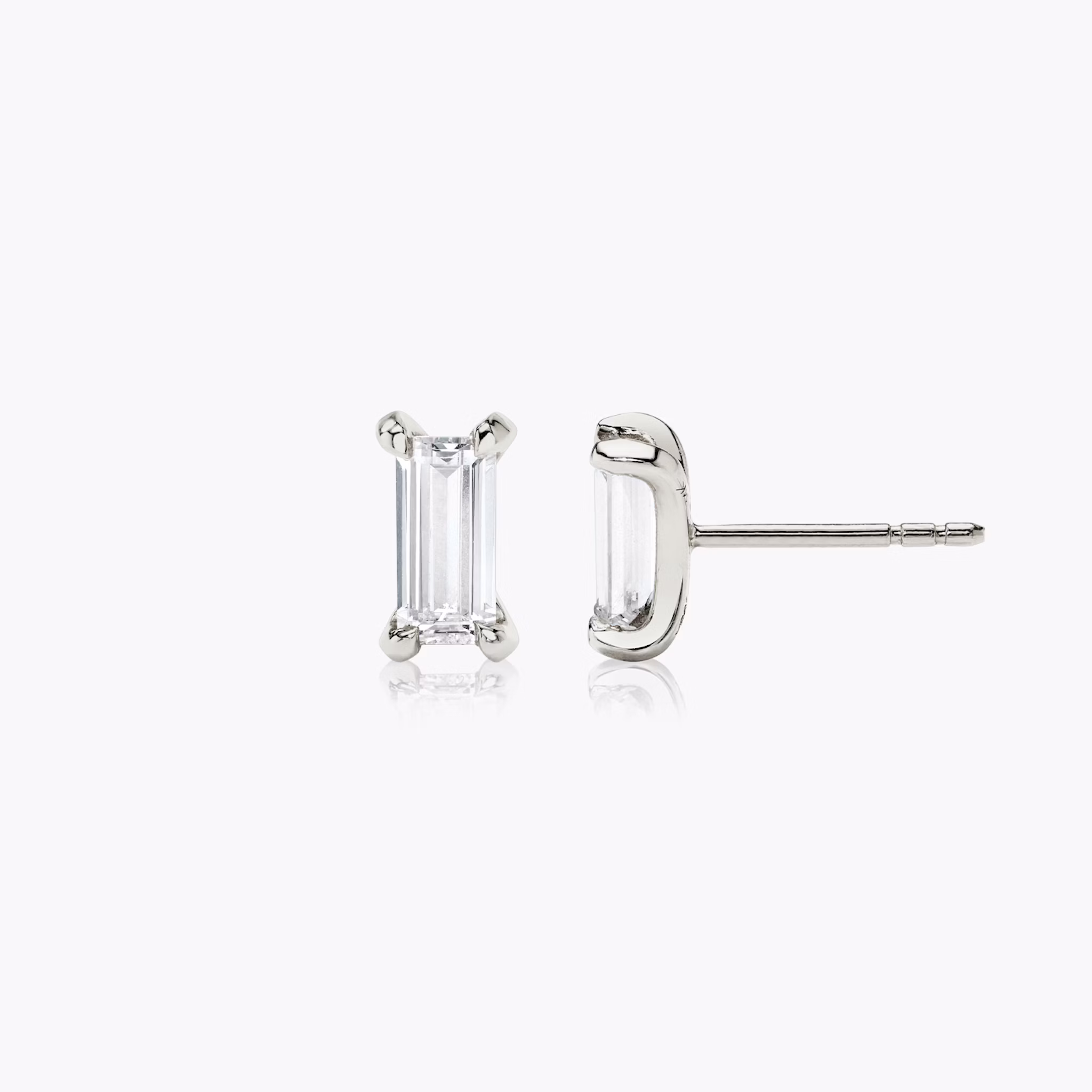 Baguette Stud | Baguette | 14k | White Gold | caratWeight: 0.40ct