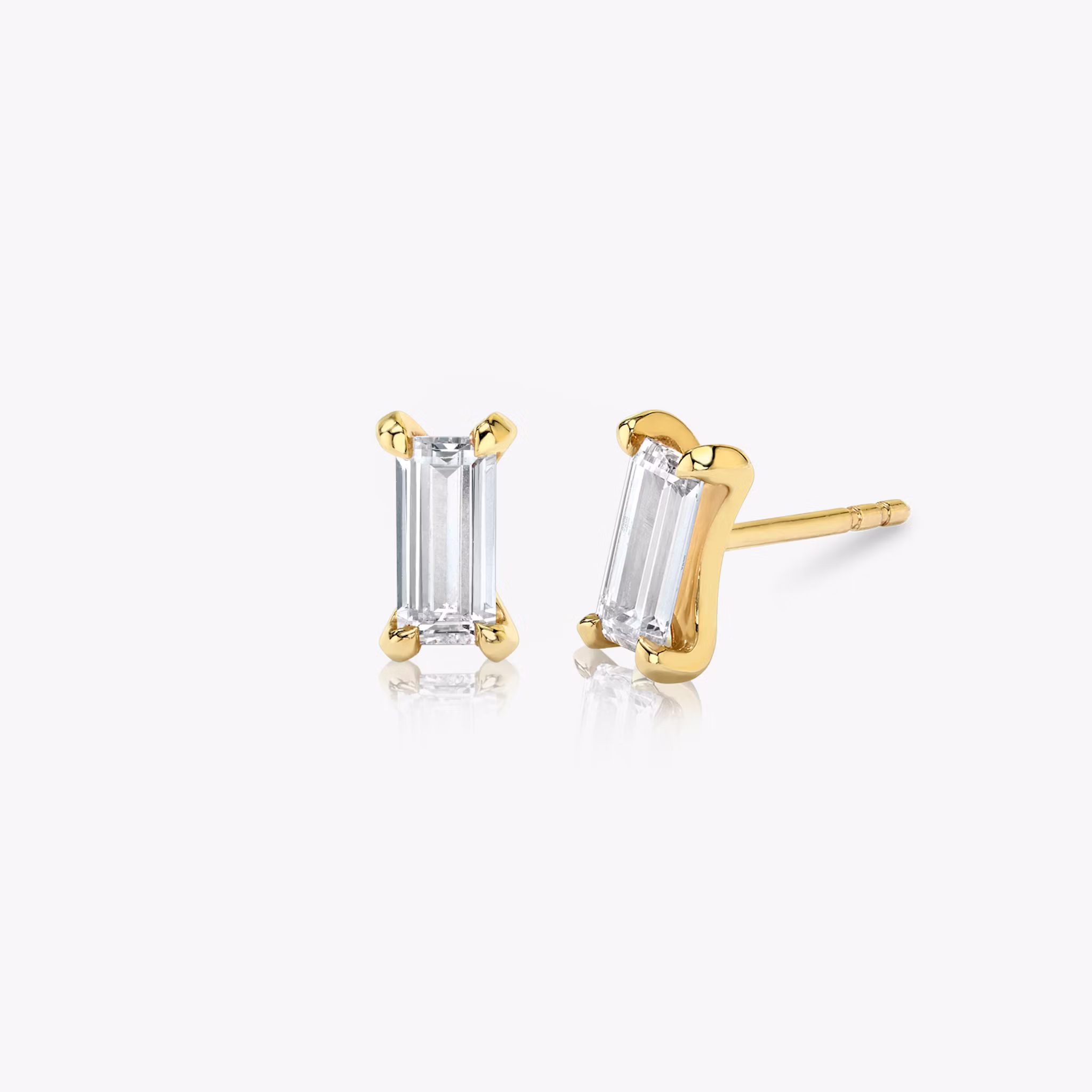 Baguette Stud Baguette | Yellow Gold