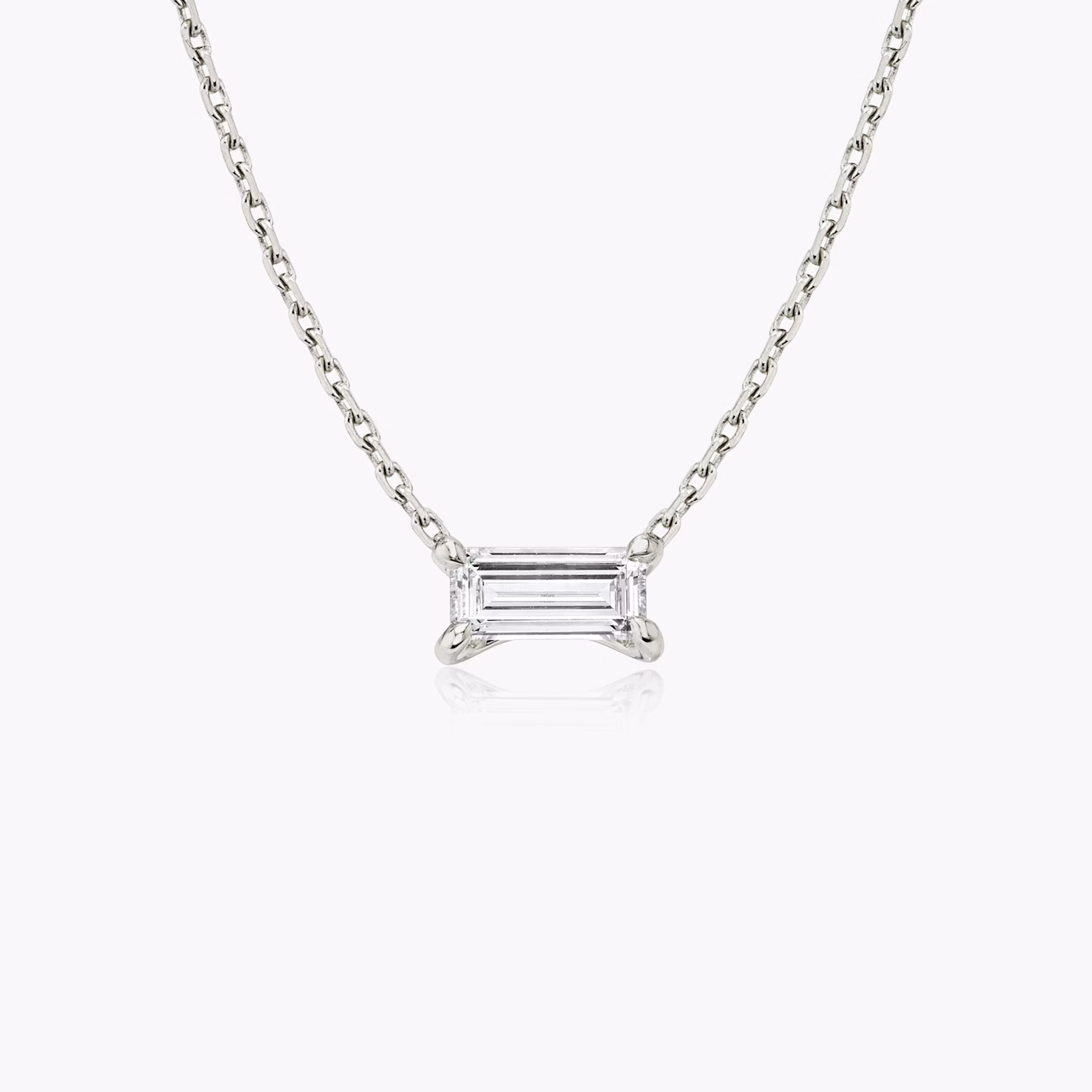 Baguette Necklace | Baguette | 14k | White Gold | caratWeight: 0.25ct
