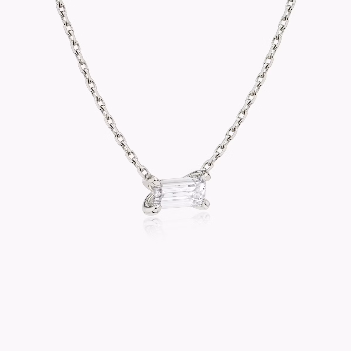 Baguette Necklace | Baguette | 14k | White Gold | caratWeight: 0.25ct