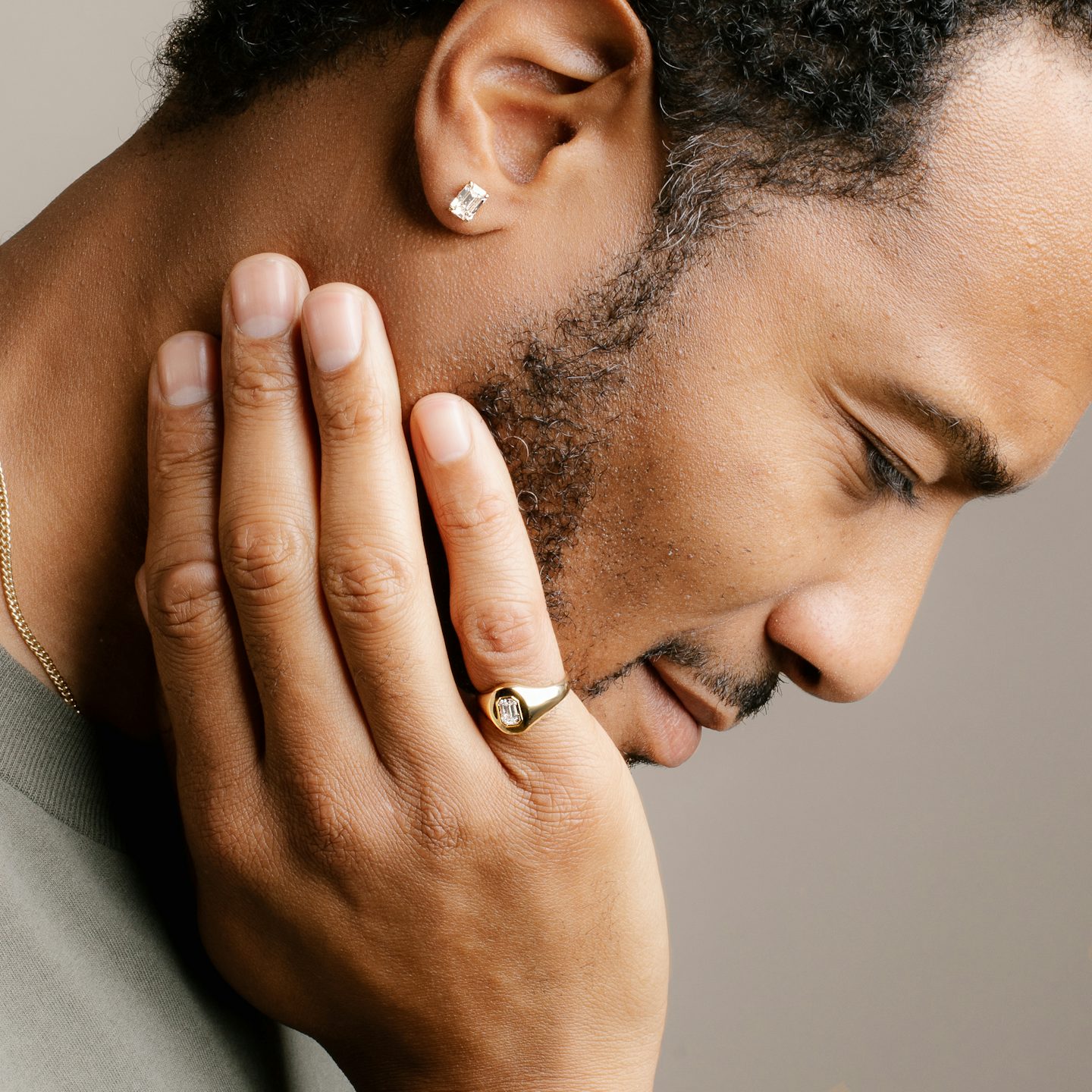 VRAI Signet Ring | Emerald | 14k | Rose Gold