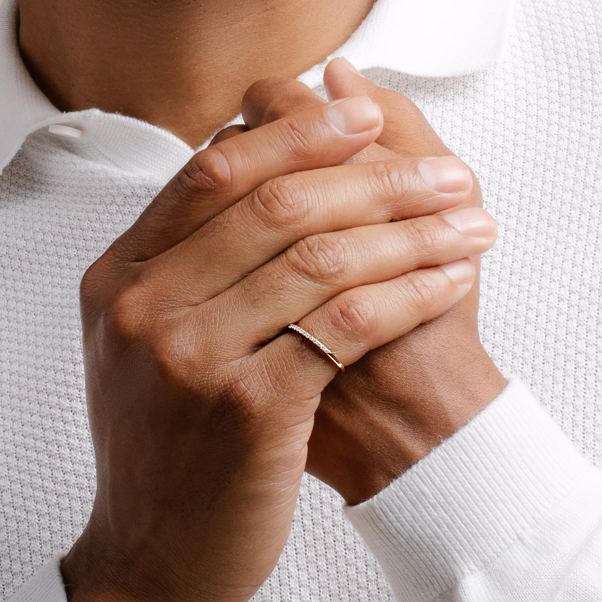 Half Pave Diamond Ring