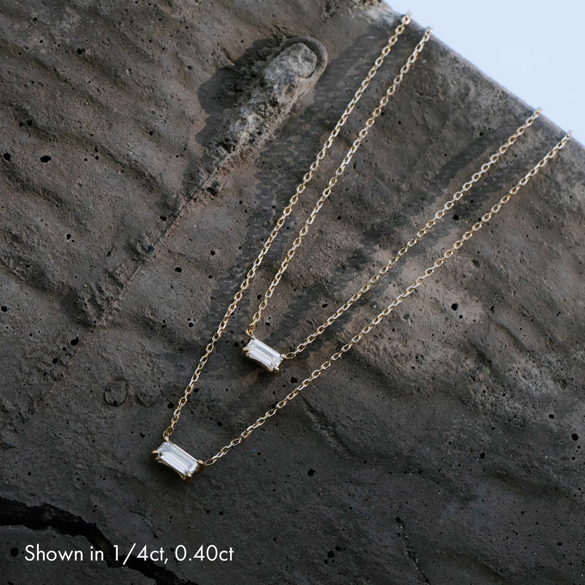 Baguette Necklace | Baguette | 14k | Yellow Gold | caratWeight: 0.25ct