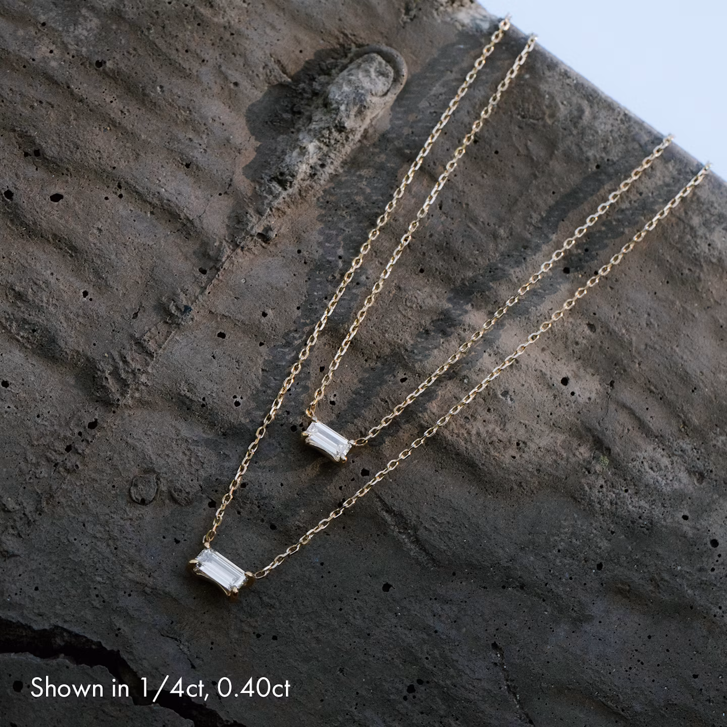Baguette Necklace | Baguette | 14k | White Gold | caratWeight: 0.25ct