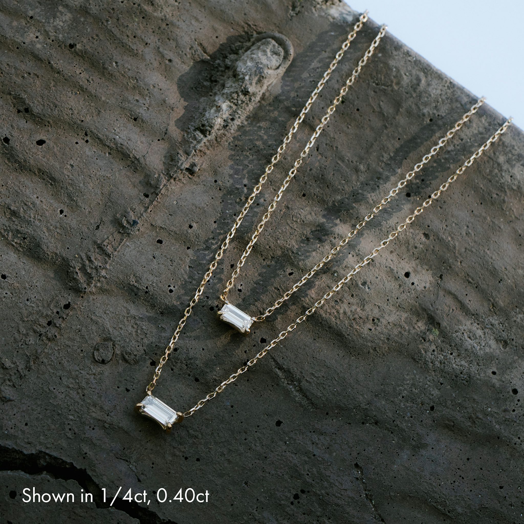 Baguette Necklace | Baguette | 14k | Yellow Gold | caratWeight: 0.25ct