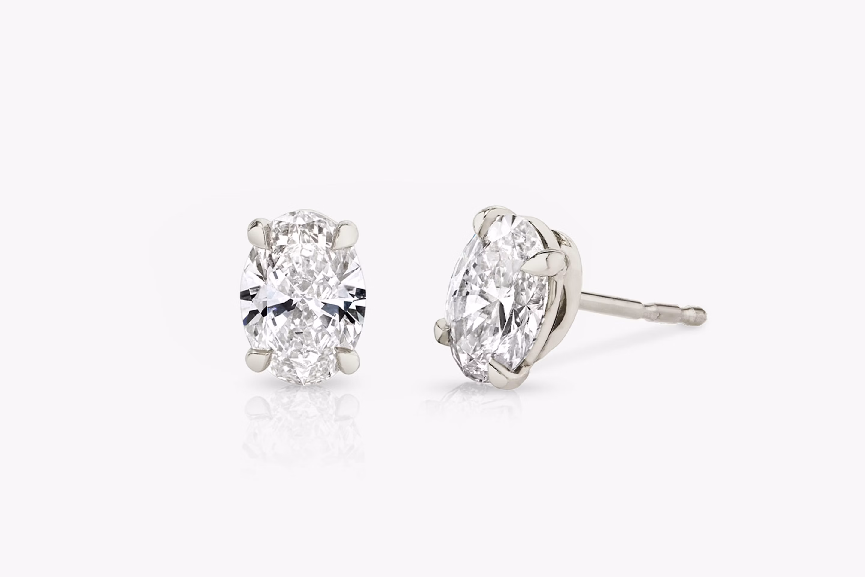 white gold, lab-grown diamonds, earrings