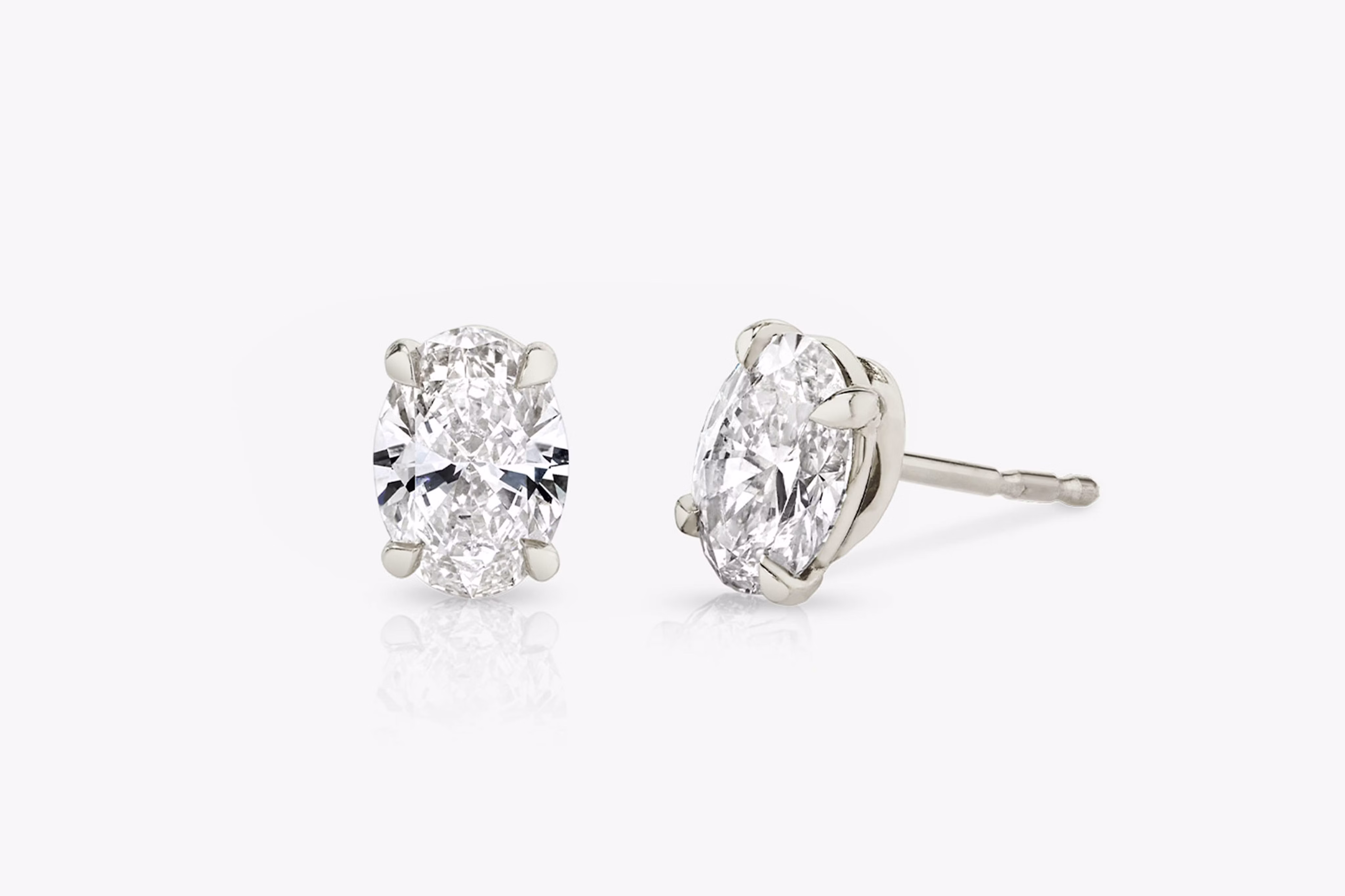 white gold, lab-grown diamonds, earrings
