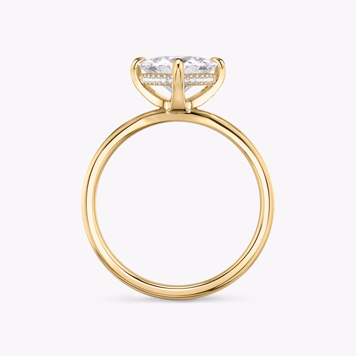 The Classic Hidden Halo | Trillion | 18k | Yellow Gold | bandAccent: Plain | bandWidth: standard | prongStyle: Plain | diamondOrientation: vertical | caratWeight: other