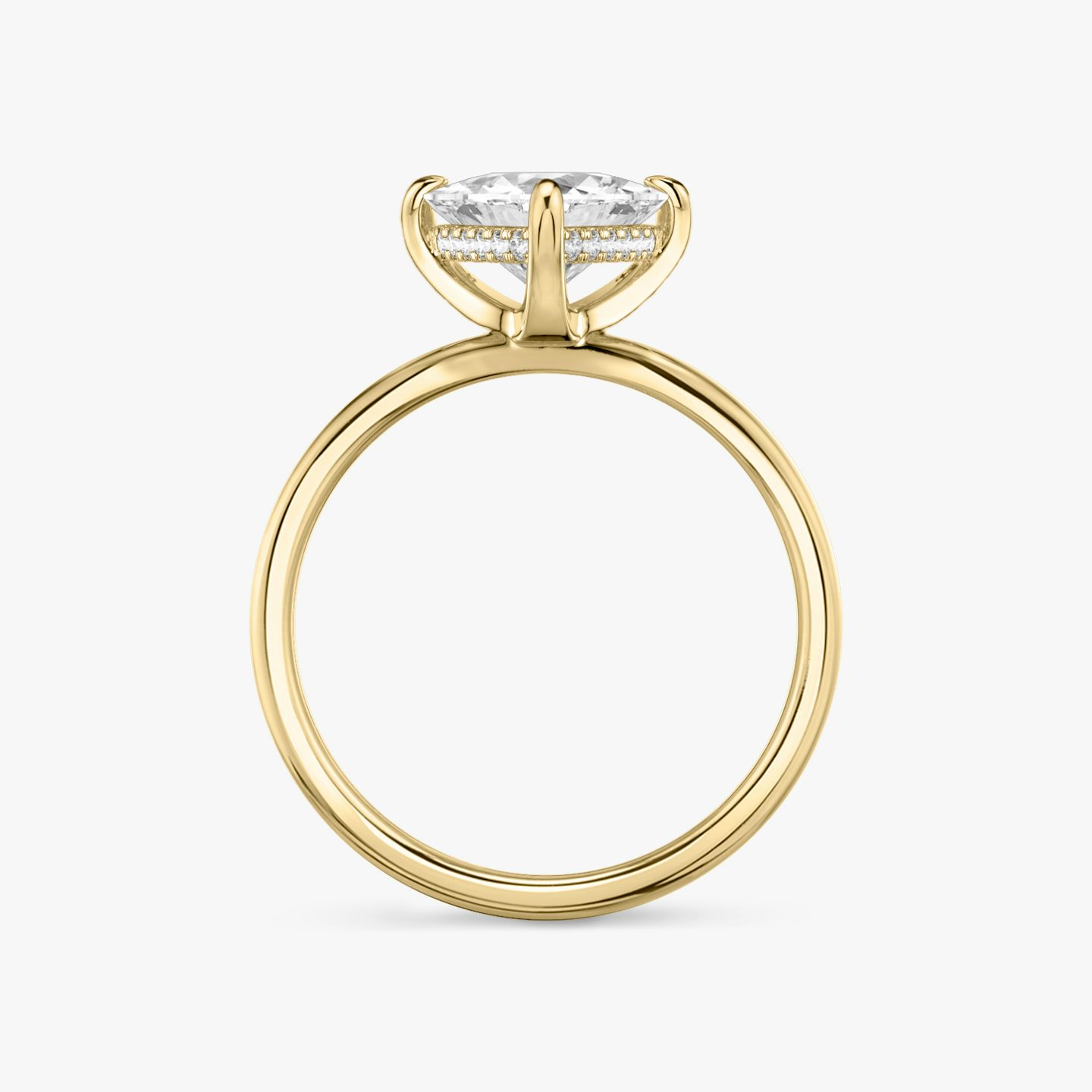 The Classic Hidden Halo | Trillion | 18k | Yellow Gold | bandAccent: Plain | bandWidth: standard | prongStyle: Plain | diamondOrientation: vertical | caratWeight: other
