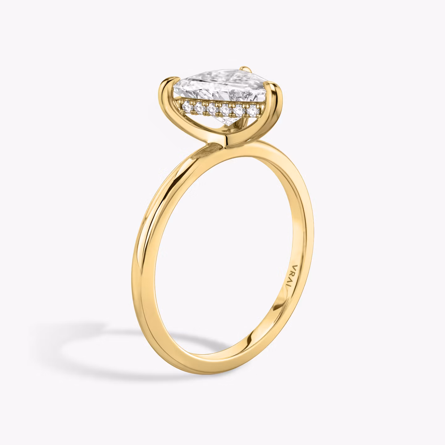 The Classic Hidden Halo Trillion | Yellow Gold