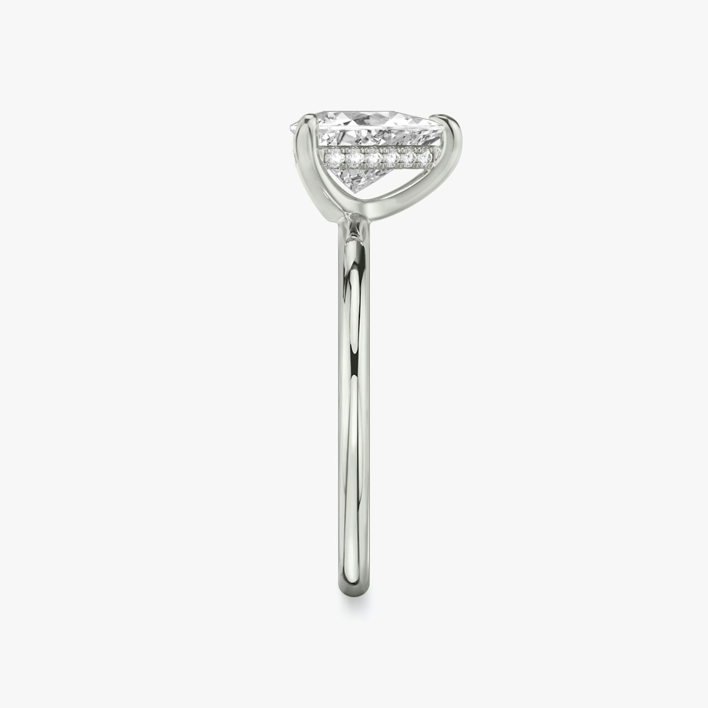 The Classic Hidden Halo | Trillion | 18k | White Gold | bandAccent: Plain | bandWidth: standard | prongStyle: Plain | diamondOrientation: vertical | caratWeight: other