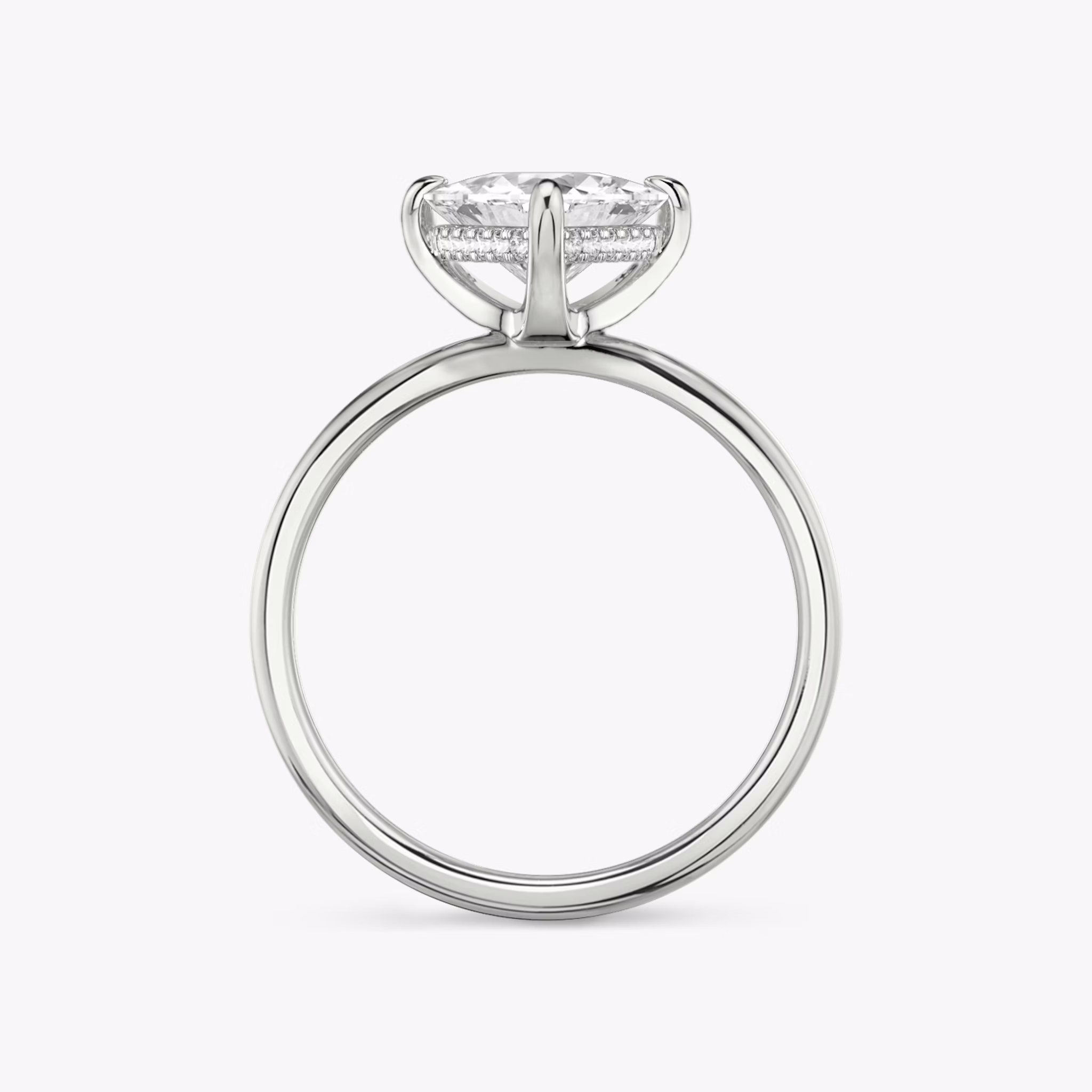 The Classic Hidden Halo | Trillion | 18k | White Gold | bandAccent: Plain | bandWidth: standard | prongStyle: Plain | diamondOrientation: vertical | caratWeight: other
