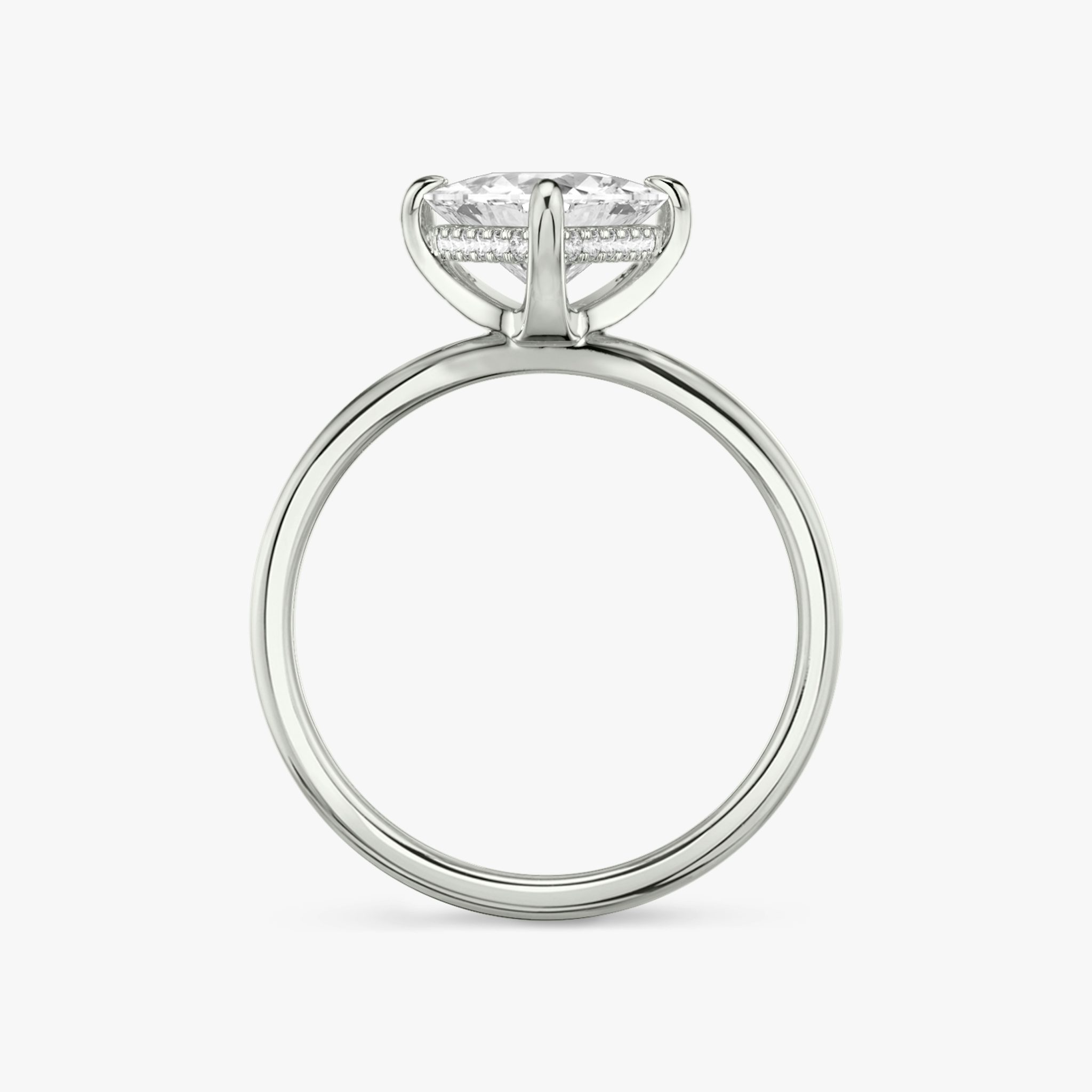 The Classic Hidden Halo | Trillion | 18k | White Gold | bandAccent: Plain | bandWidth: standard | prongStyle: Plain | diamondOrientation: vertical | caratWeight: other