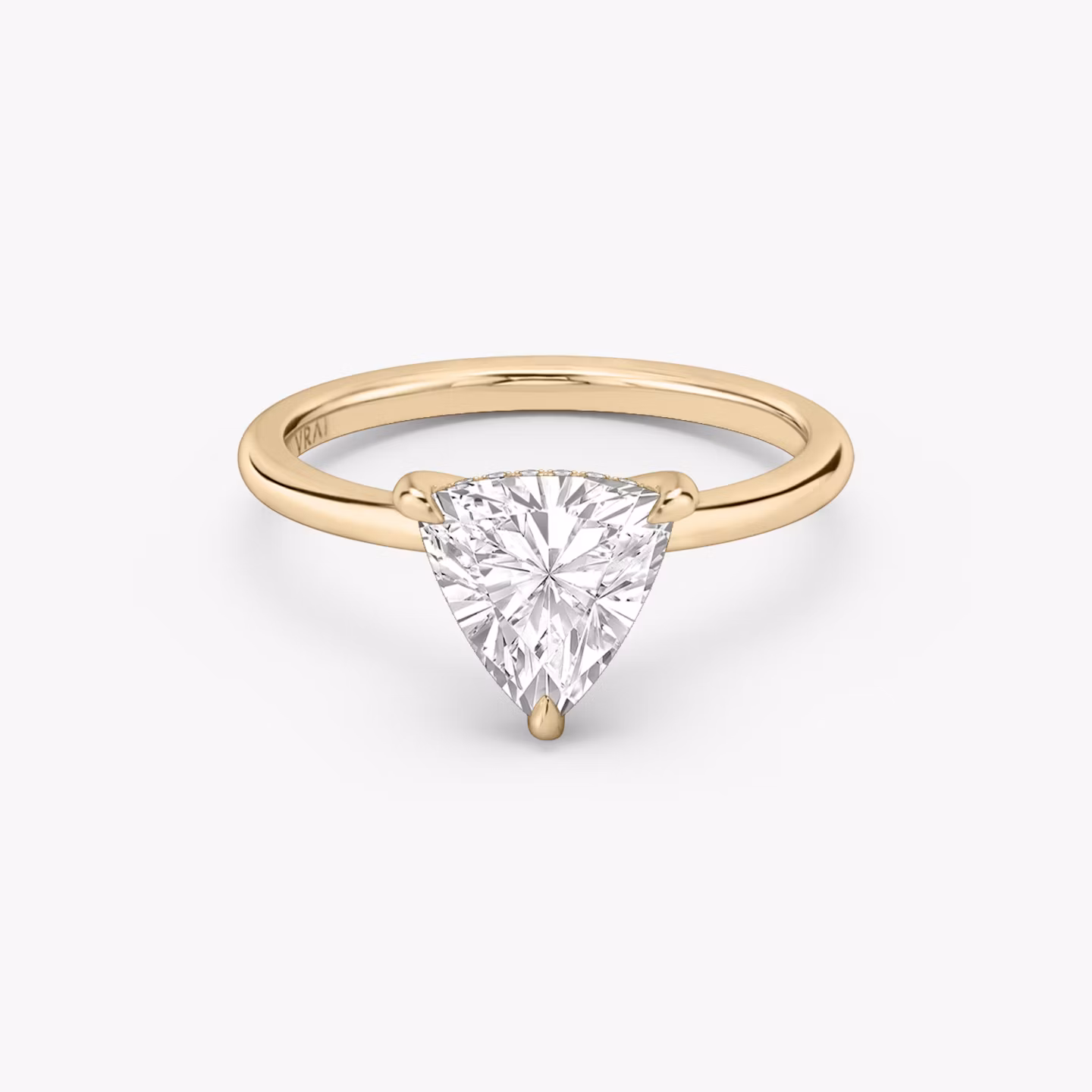 The Classic Hidden Halo | Trillion | 14k | Rose Gold | bandAccent: Plain | bandWidth: standard | prongStyle: Plain | diamondOrientation: vertical | caratWeight: other