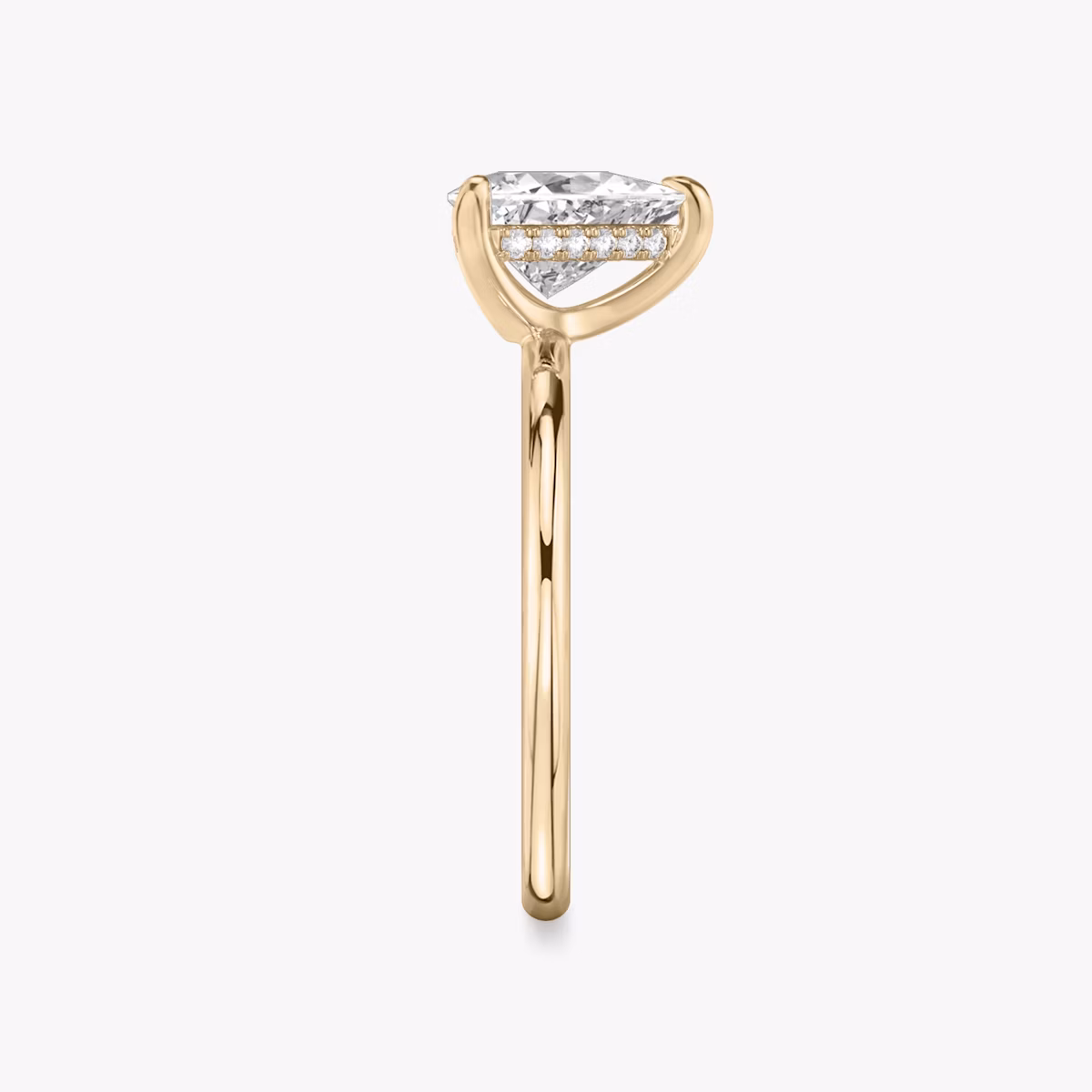 The Classic Hidden Halo | Trillion | 14k | Rose Gold | bandAccent: Plain | bandWidth: standard | prongStyle: Plain | diamondOrientation: vertical | caratWeight: other