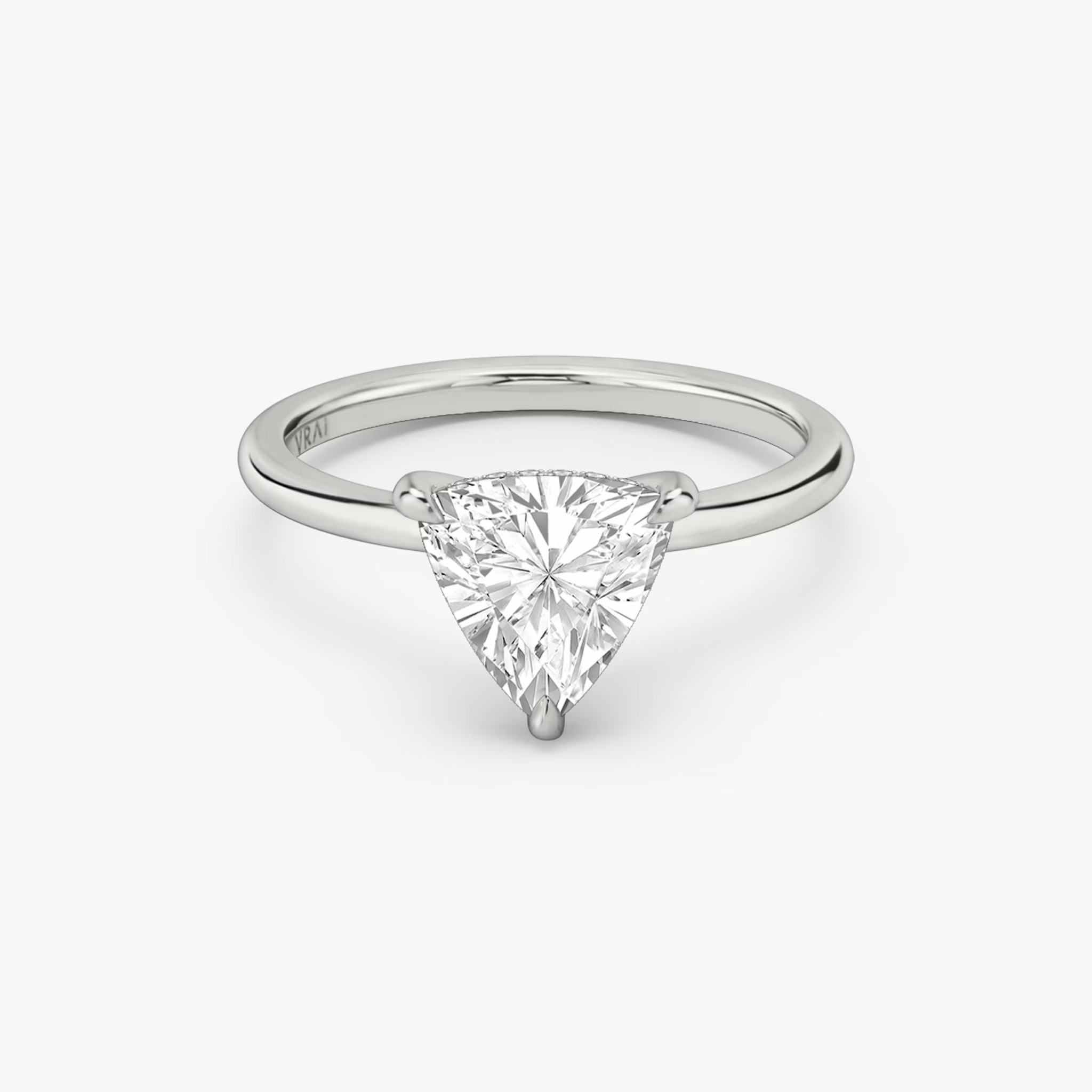 The Classic Hidden Halo | Trillion | Platinum | bandAccent: Plain | bandWidth: standard | prongStyle: Plain | diamondOrientation: vertical | caratWeight: other
