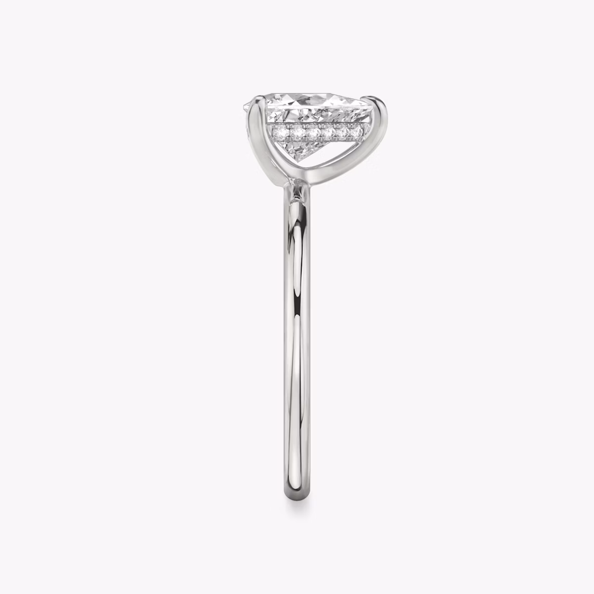 The Classic Hidden Halo | Trillion | Platinum | bandAccent: Plain | bandWidth: standard | prongStyle: Plain | diamondOrientation: vertical | caratWeight: other