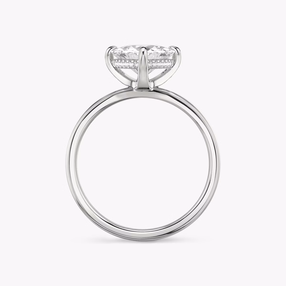 The Classic Hidden Halo | Trillion | Platinum | bandAccent: Plain | bandWidth: standard | prongStyle: Plain | diamondOrientation: vertical | caratWeight: other