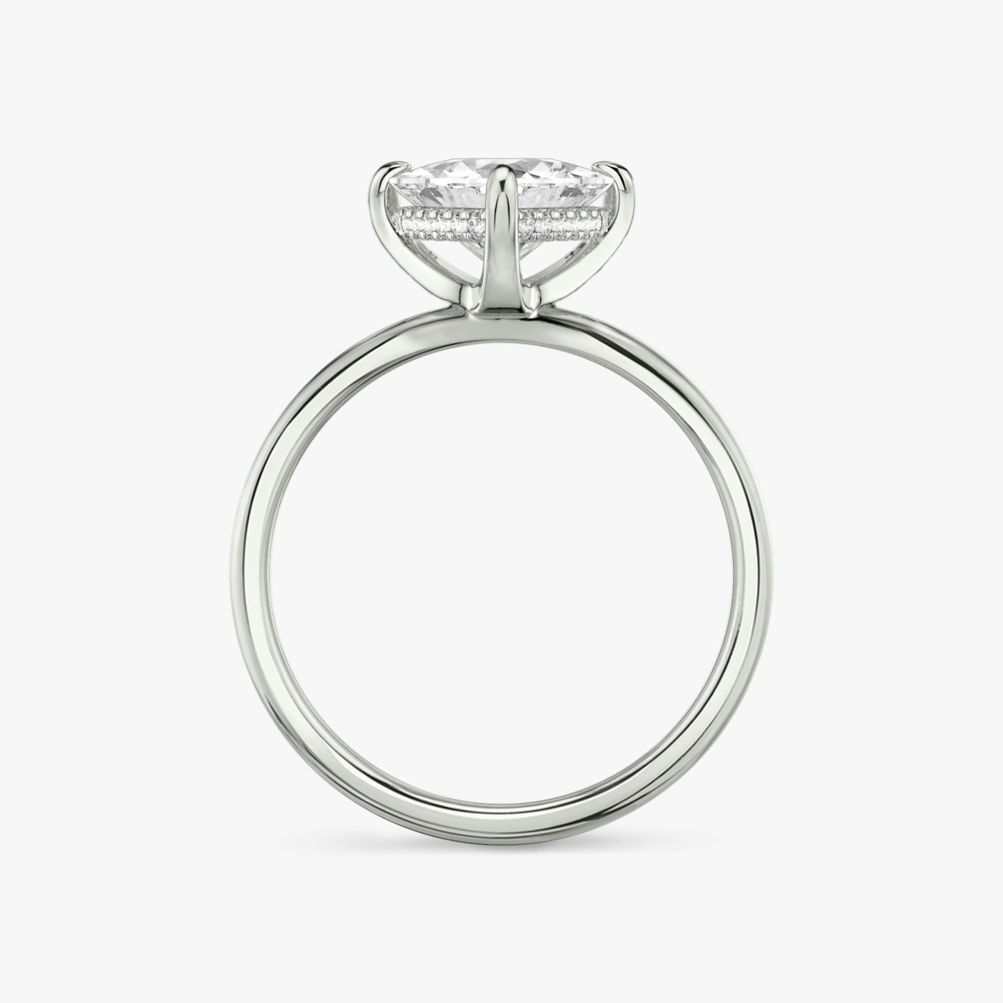 The Classic Hidden Halo | Trillion | Platinum | bandAccent: Plain | bandWidth: standard | prongStyle: Plain | diamondOrientation: vertical | caratWeight: other