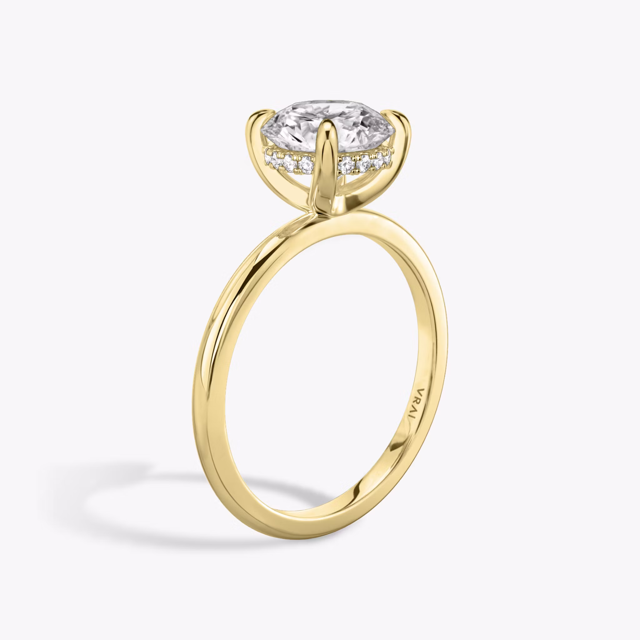 The Classic Hidden Halo Round Brilliant | Yellow Gold