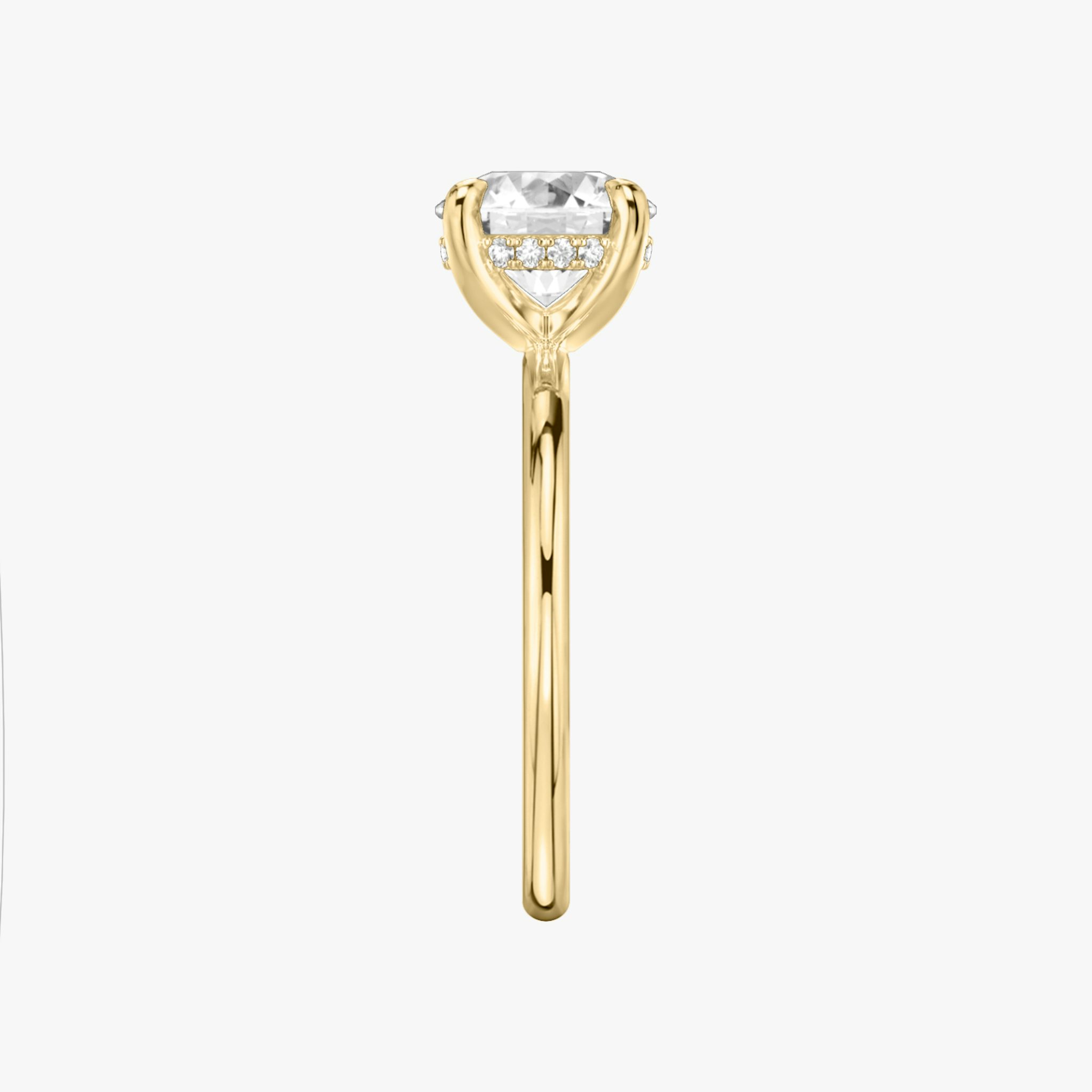 The Classic Hidden Halo | Round Brilliant | 18k | Yellow Gold | bandAccent: Plain | bandWidth: standard | caratWeight: other | prongStyle: Plain | diamondOrientation: vertical