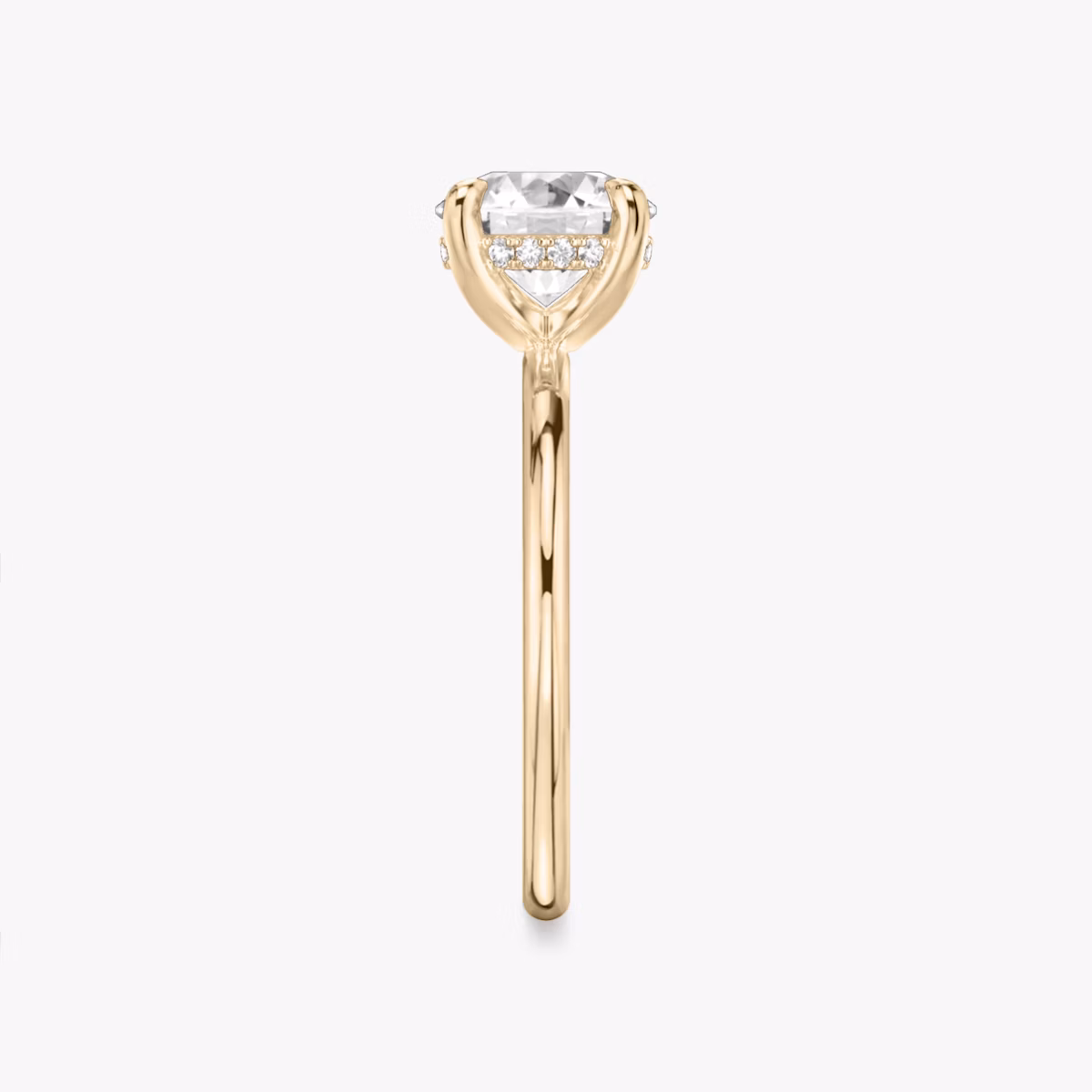 The Classic Hidden Halo | Round Brilliant | 14k | Rose Gold | bandAccent: Plain | bandWidth: standard | caratWeight: 1.5ct | prongStyle: Plain | diamondOrientation: vertical