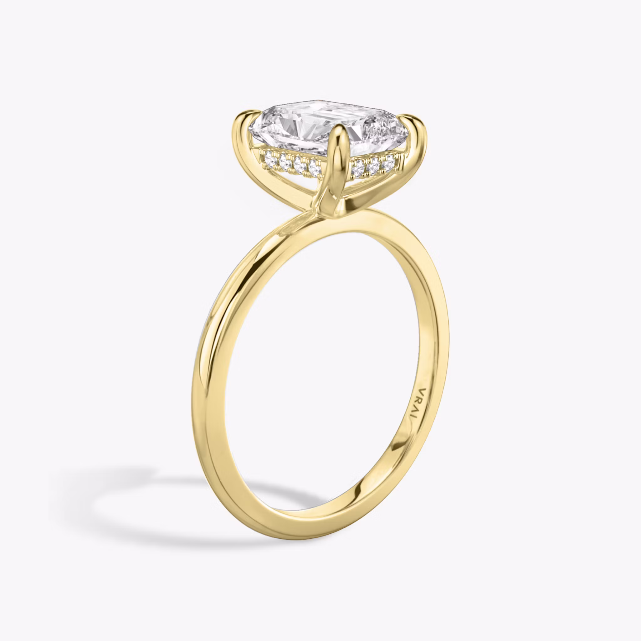 The Classic Hidden Halo Radiant | Yellow Gold