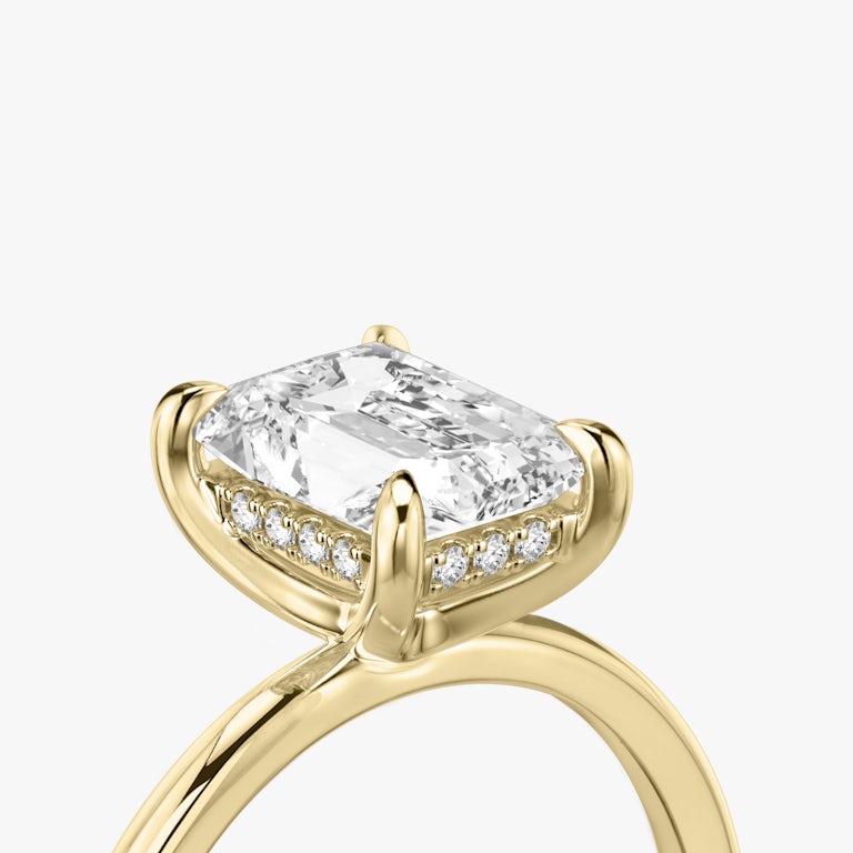 The Classic Hidden Halo Radiant Engagement Ring in Yellow Gold ...