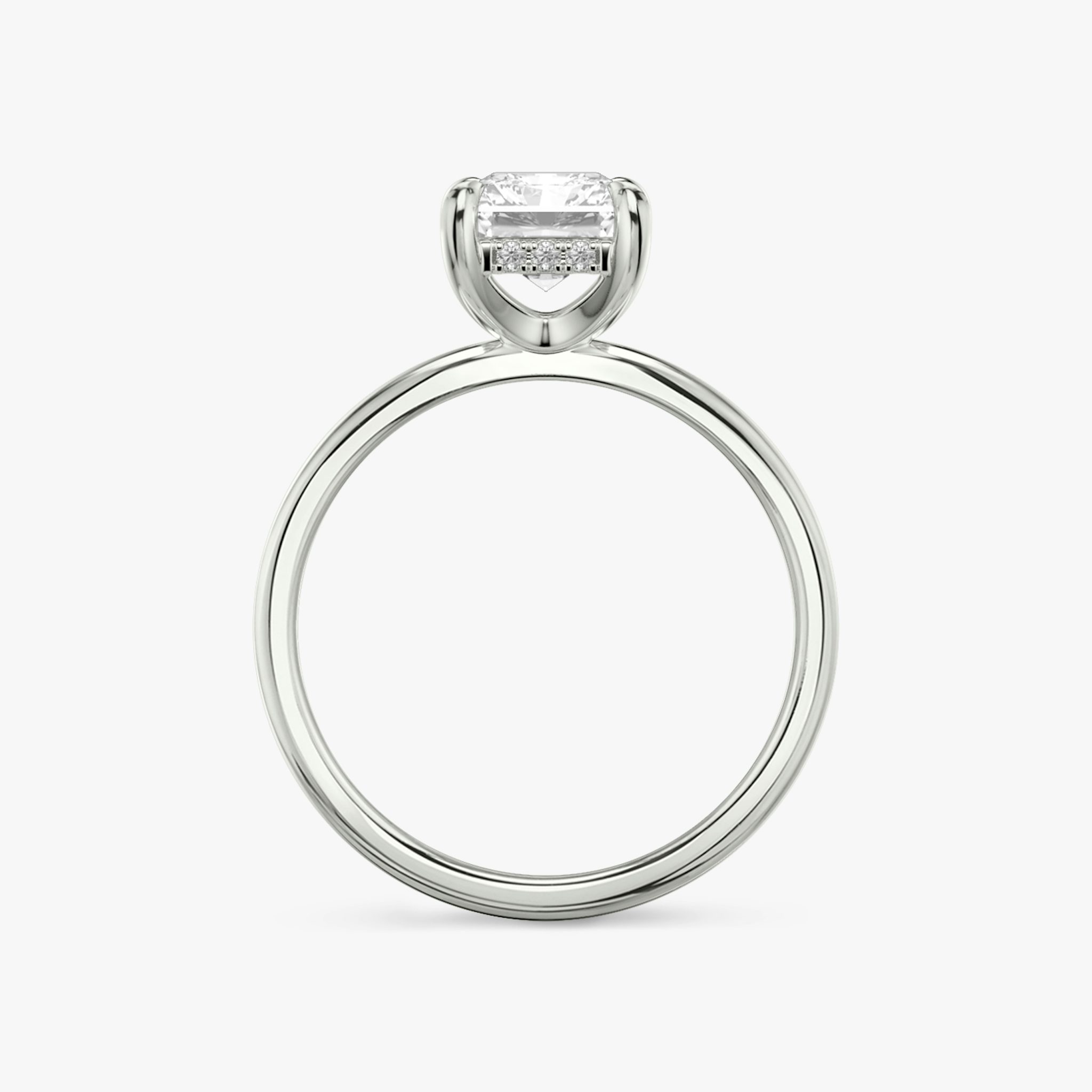 The Classic Hidden Halo | Radiant | 18k | White Gold | bandAccent: Plain | bandWidth: standard | prongStyle: Plain | diamondOrientation: vertical | caratWeight: other