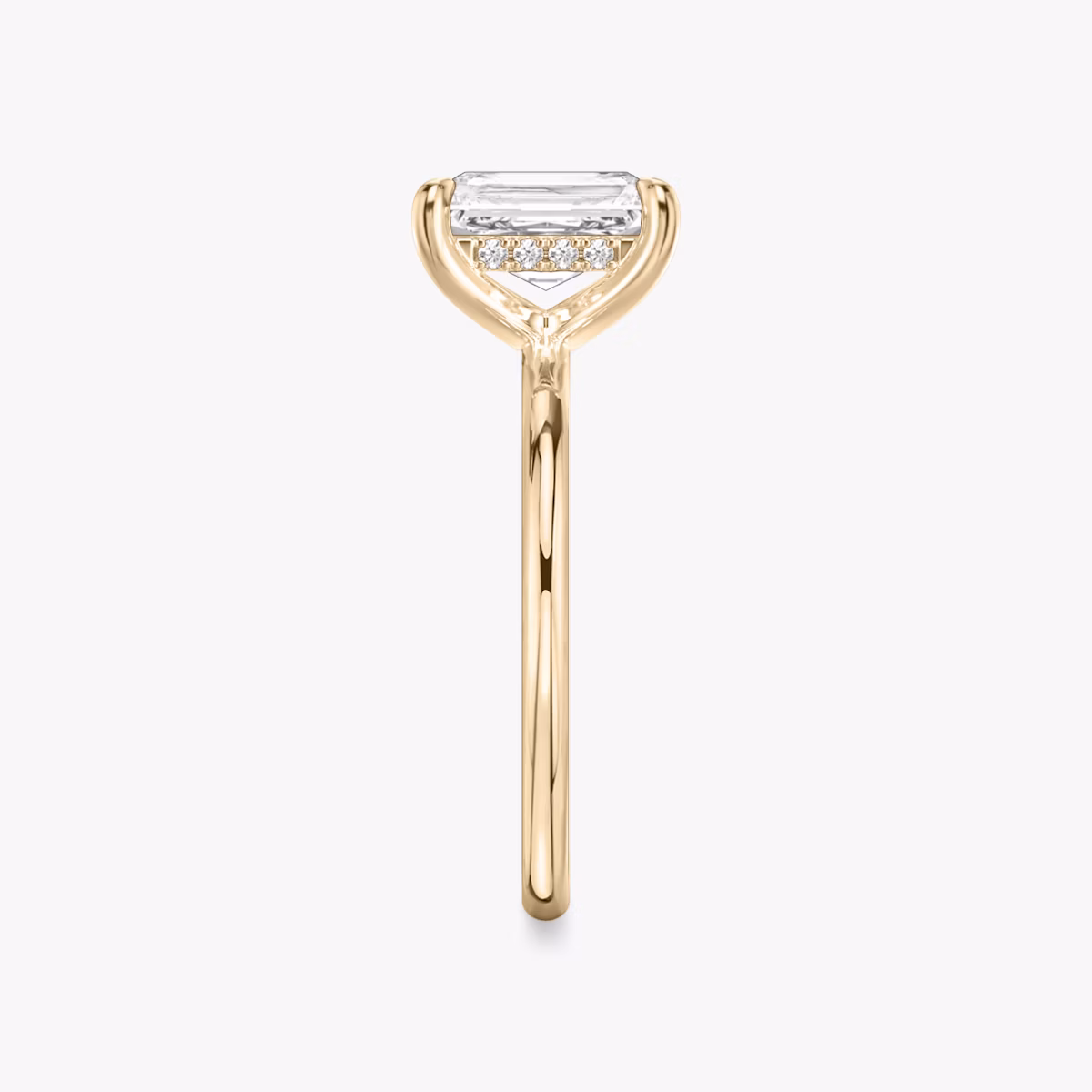 The Classic Hidden Halo | Radiant | 14k | Rose Gold | bandAccent: Plain | bandWidth: standard | prongStyle: Plain | diamondOrientation: vertical | caratWeight: other