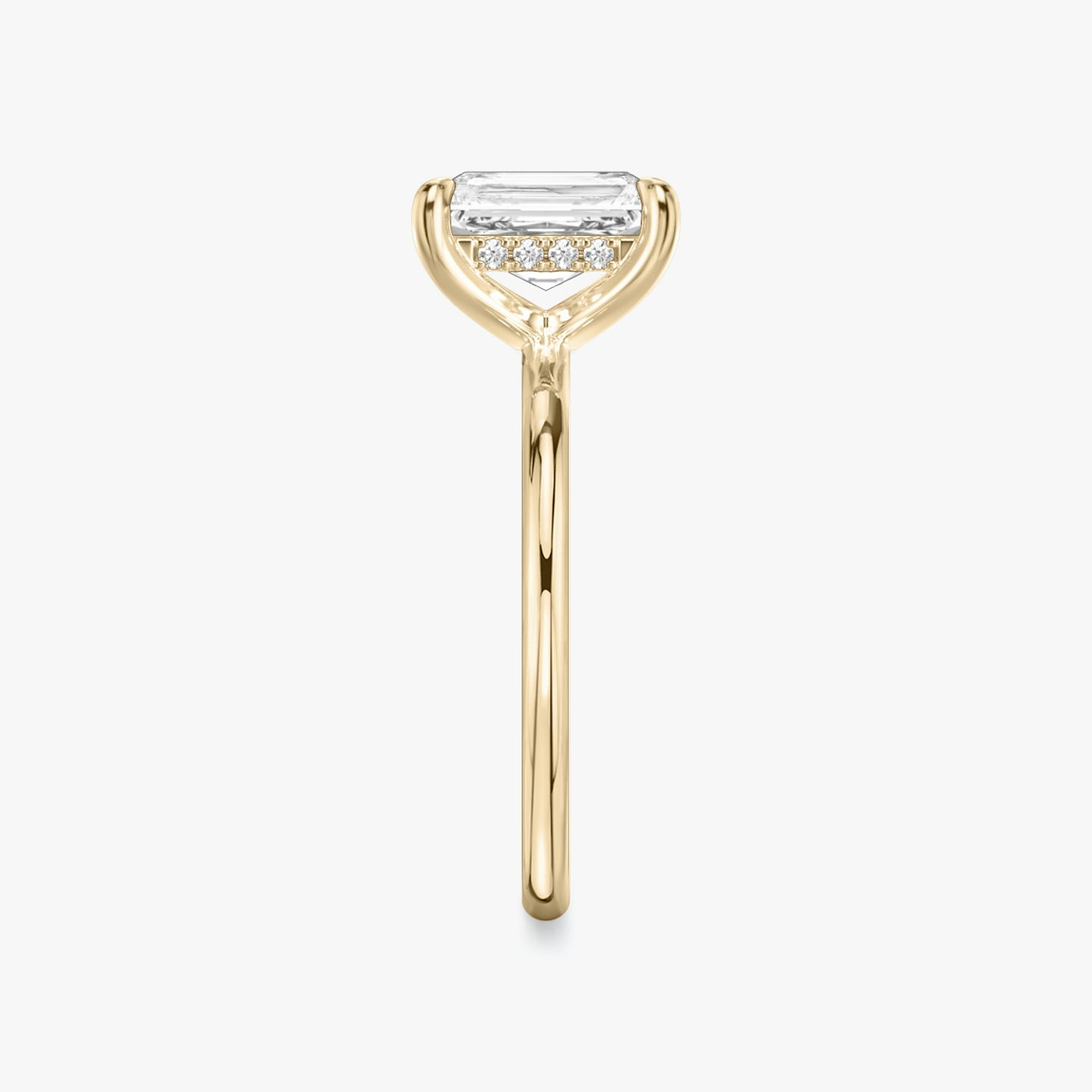 The Classic Hidden Halo | Radiant | 14k | Rose Gold | bandAccent: Plain | bandWidth: standard | prongStyle: Plain | diamondOrientation: vertical | caratWeight: other
