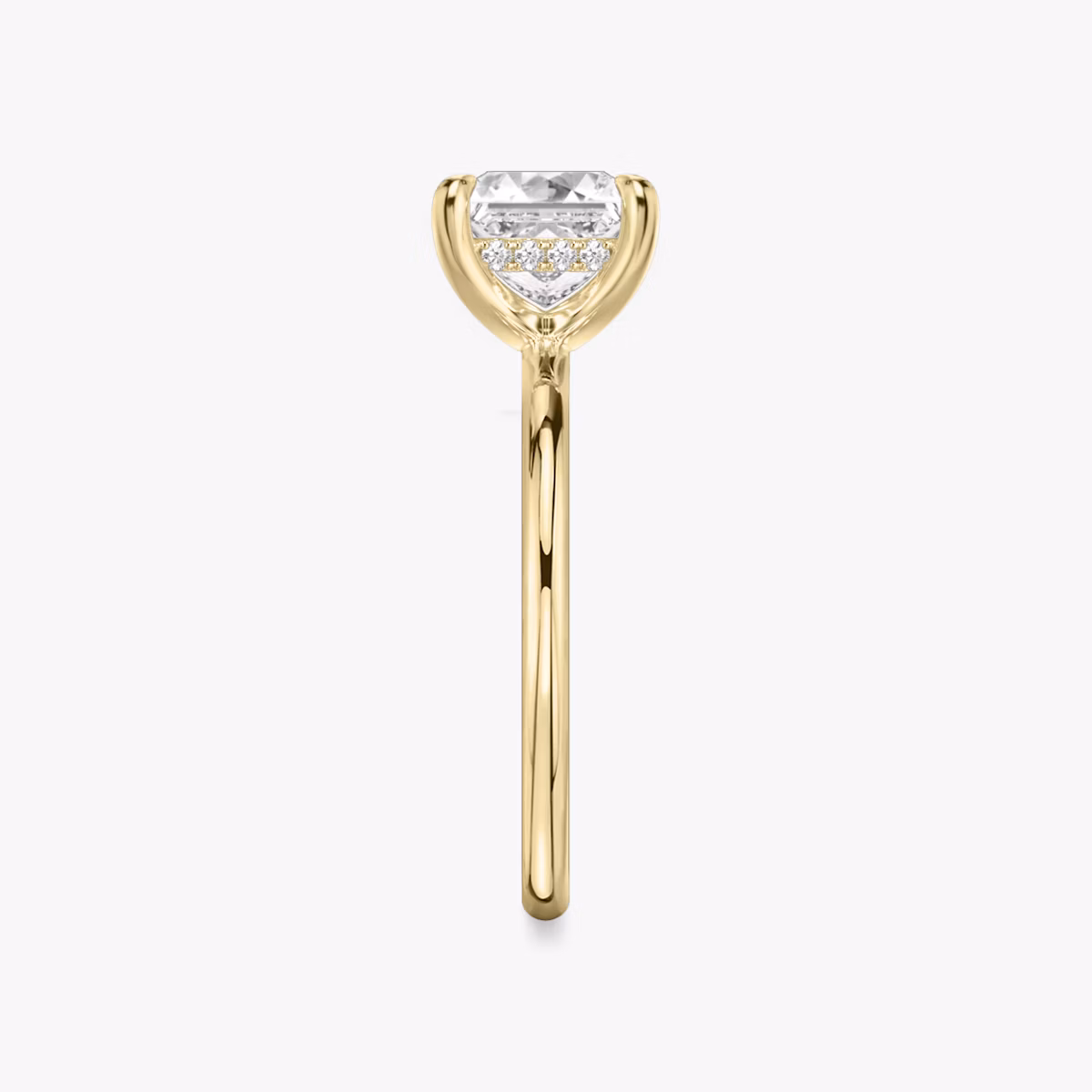 The Classic Hidden Halo | Princess | 18k | Yellow Gold | bandAccent: Plain | bandWidth: standard | prongStyle: Plain | diamondOrientation: vertical | caratWeight: other