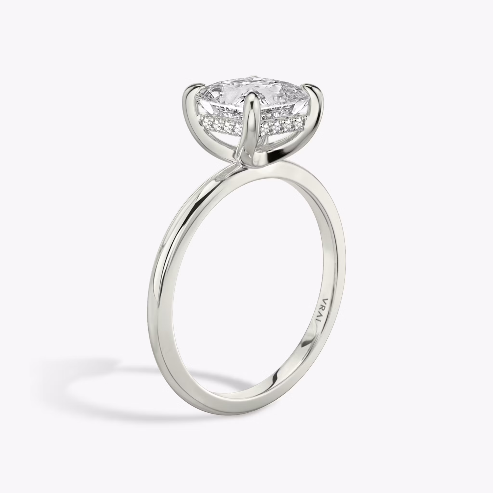The Classic Hidden Halo Princess | White Gold