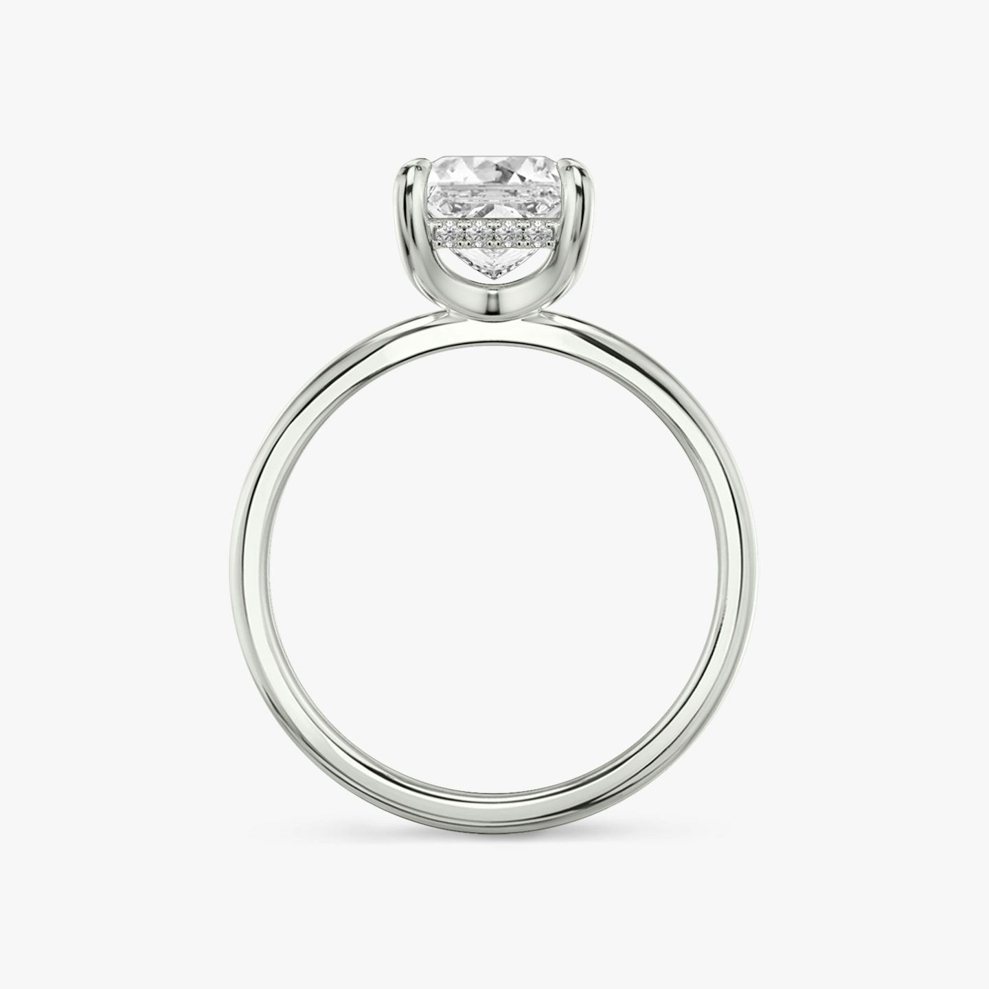 The Classic Hidden Halo | Princess | 18k | White Gold | bandAccent: Plain | bandWidth: standard | prongStyle: Plain | diamondOrientation: vertical | caratWeight: other