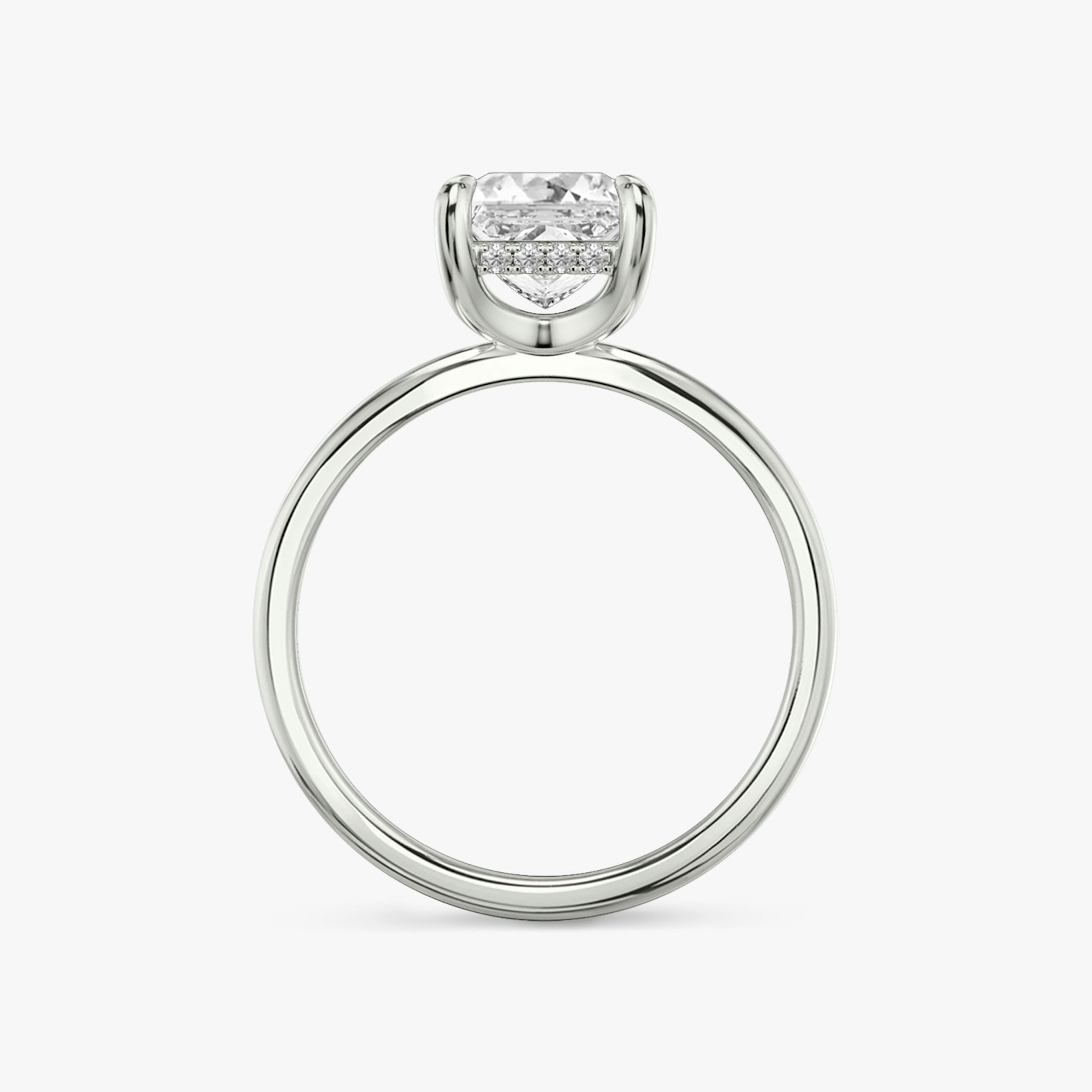 The Classic Hidden Halo | Princess | 18k | White Gold | bandAccent: Plain | bandWidth: standard | prongStyle: Plain | diamondOrientation: vertical | caratWeight: other