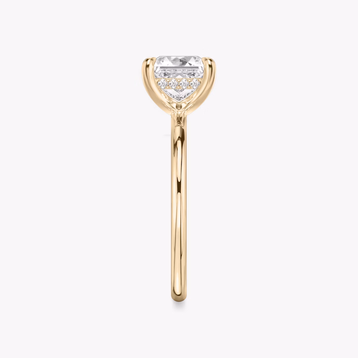 The Classic Hidden Halo | Princess | 14k | Rose Gold | bandAccent: Plain | bandWidth: standard | prongStyle: Plain | diamondOrientation: vertical | caratWeight: other