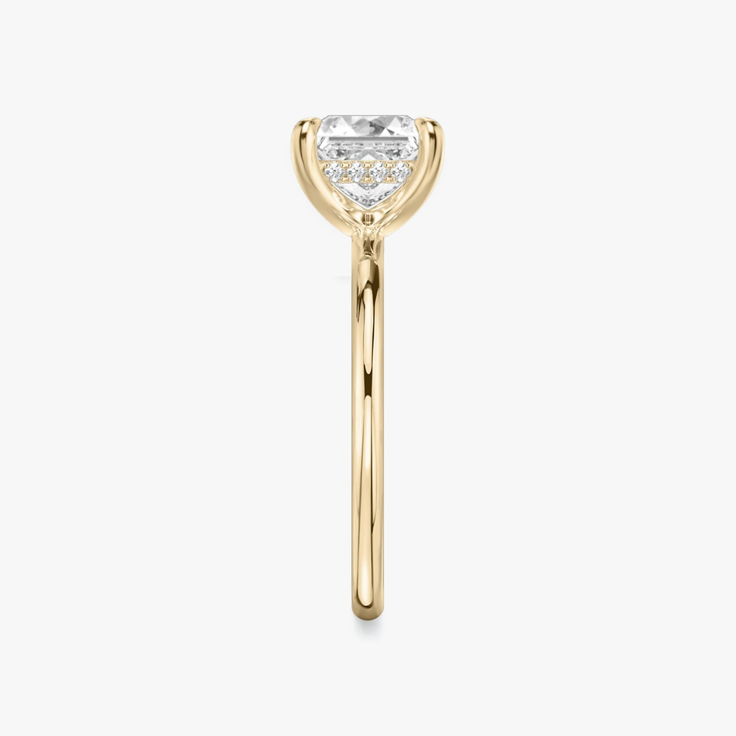 The Classic Hidden Halo | Princess | 14k | Rose Gold | bandAccent: Plain | bandWidth: standard | prongStyle: Plain | diamondOrientation: vertical | caratWeight: other