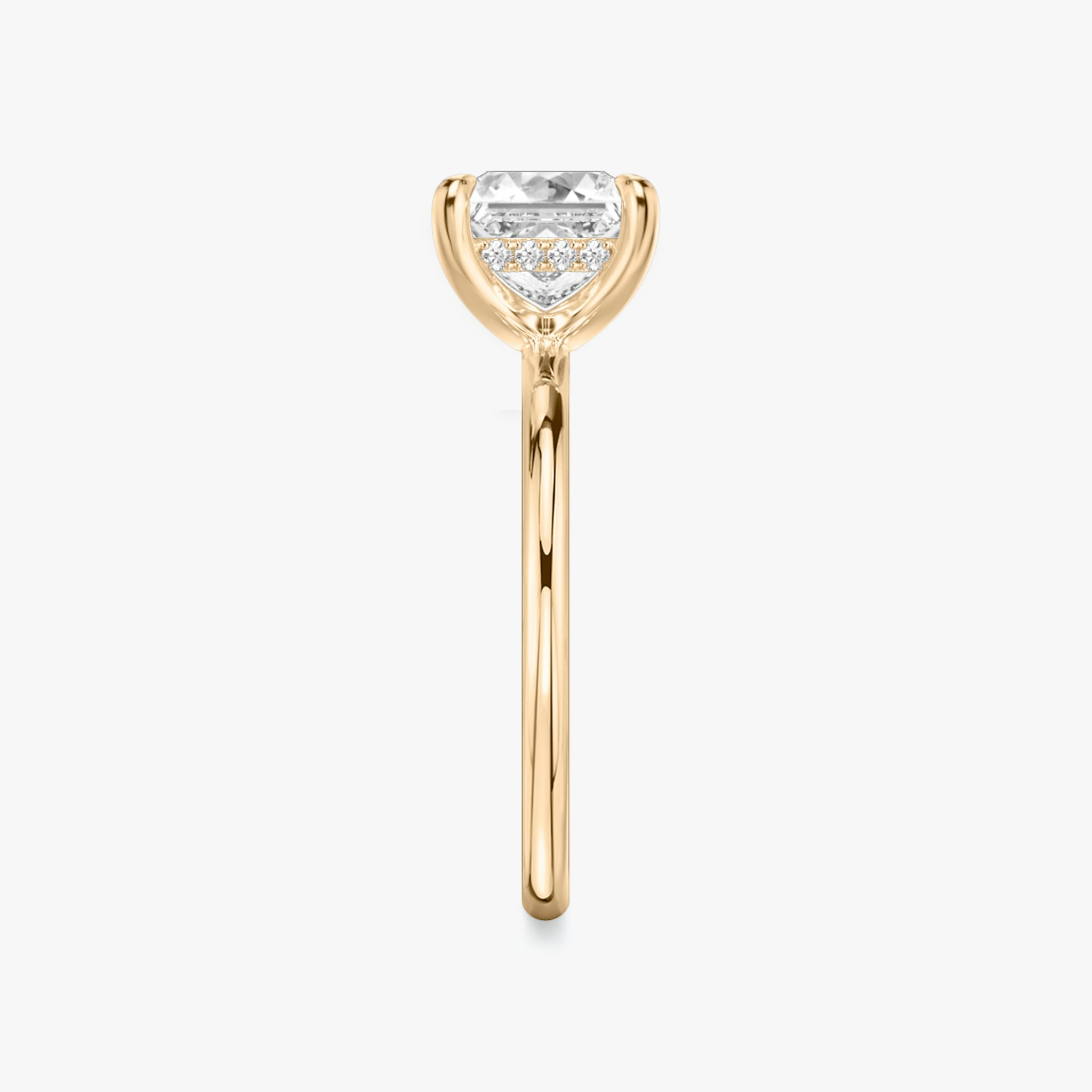 The Classic Hidden Halo | Princess | 14k | Rose Gold | bandAccent: Plain | bandWidth: standard | prongStyle: Plain | diamondOrientation: vertical | caratWeight: other