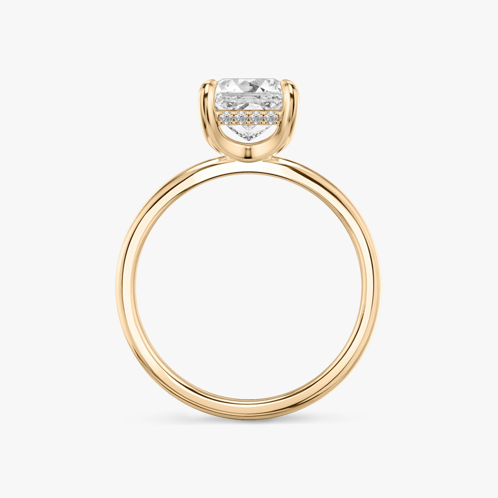 The Classic Hidden Halo | Princess | 14k | Rose Gold | bandAccent: Plain | bandWidth: standard | prongStyle: Plain | diamondOrientation: vertical | caratWeight: other