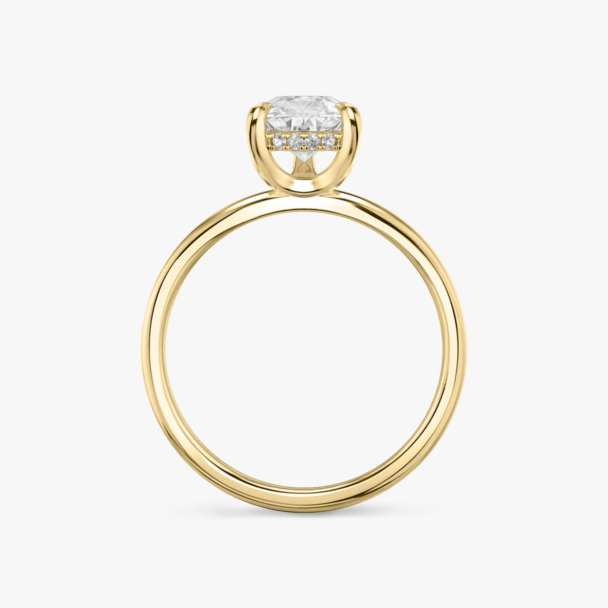 The Classic Hidden Halo | Pear | 18k | Yellow Gold | bandAccent: Plain | bandWidth: standard | prongStyle: Plain | diamondOrientation: vertical | caratWeight: other