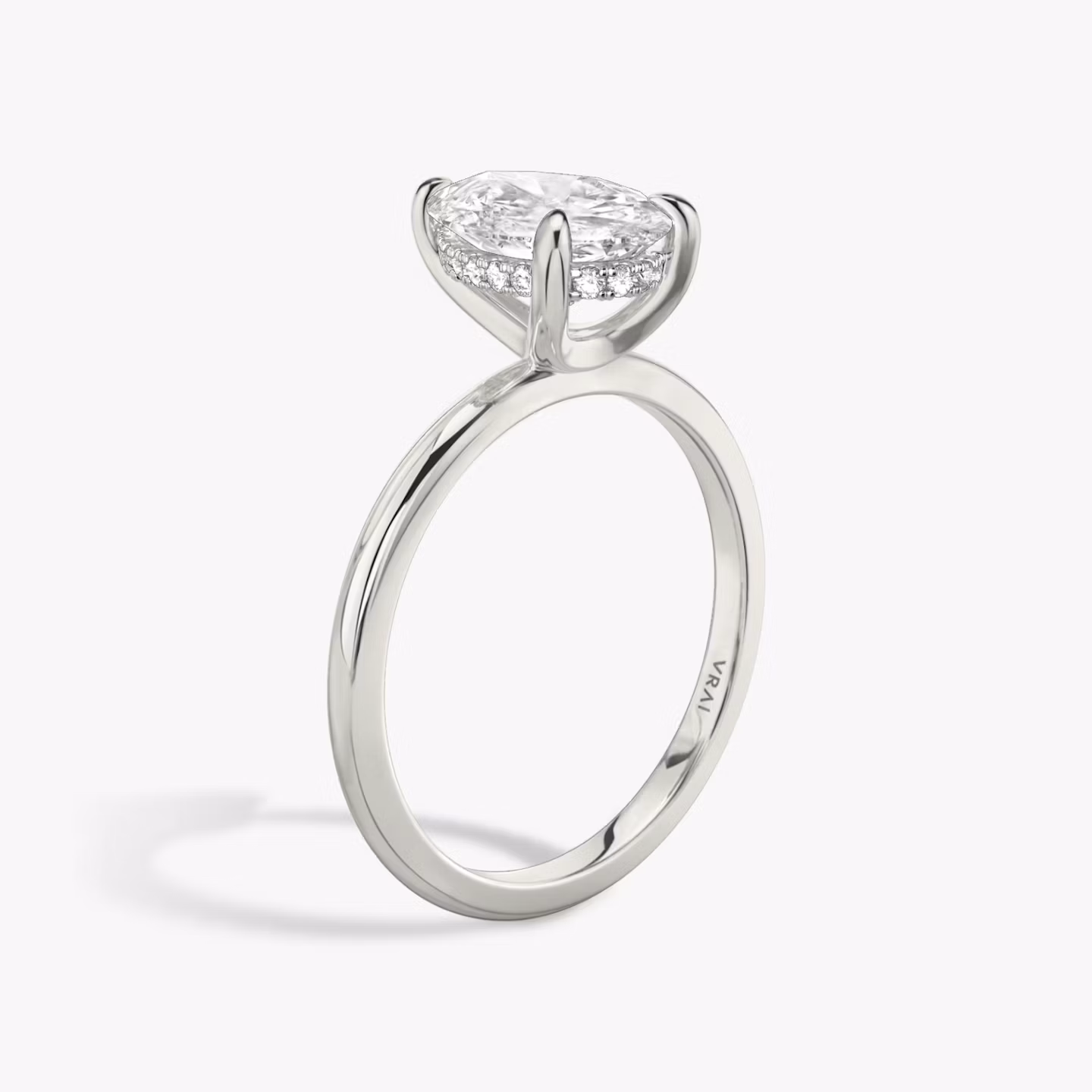 The Classic Hidden Halo Pear | White Gold