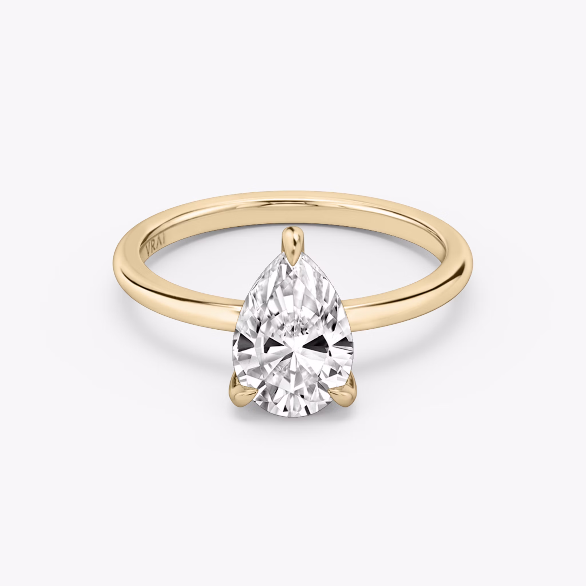 The Classic Hidden Halo | Pear | 14k | Rose Gold | bandAccent: Plain | bandWidth: standard | prongStyle: Plain | diamondOrientation: vertical | caratWeight: other