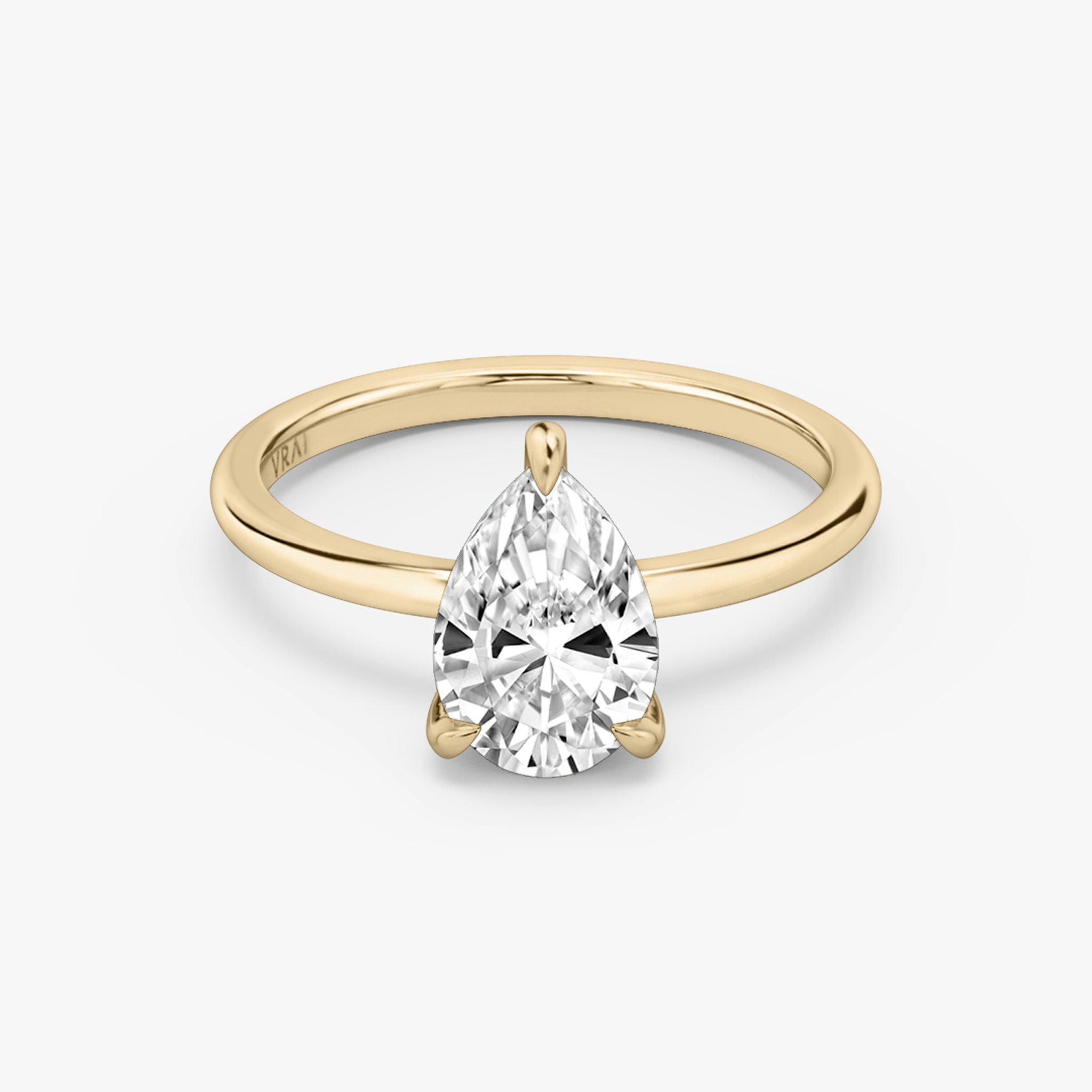 The Classic Hidden Halo | Pear | 14k | Rose Gold | bandAccent: Plain | bandWidth: standard | prongStyle: Plain | diamondOrientation: vertical | caratWeight: other