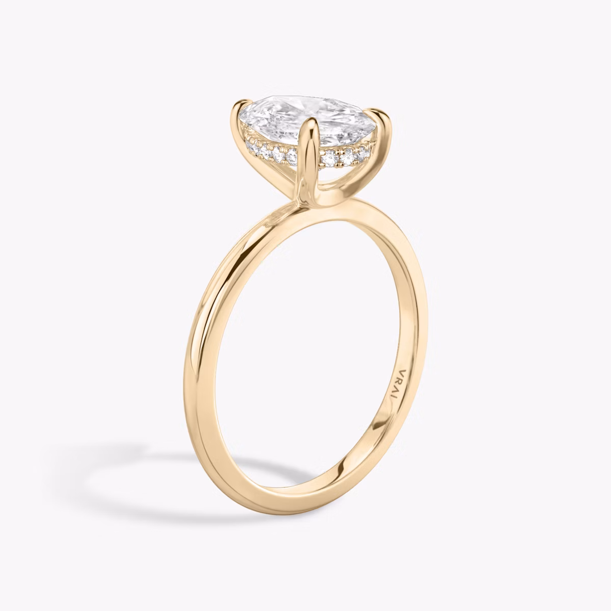 The Classic Hidden Halo | Pear | 14k | Rose Gold | bandAccent: Plain | bandWidth: standard | prongStyle: Plain | diamondOrientation: vertical | caratWeight: other