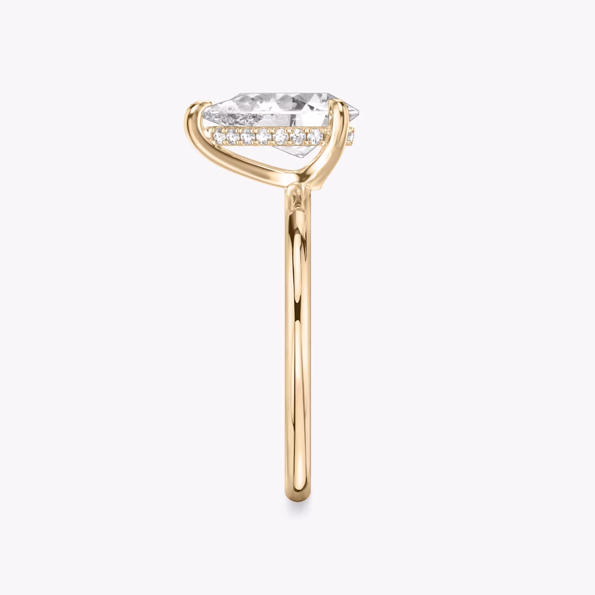 The Classic Hidden Halo | Pear | 14k | Rose Gold | bandAccent: Plain | bandWidth: standard | prongStyle: Plain | diamondOrientation: vertical | caratWeight: other