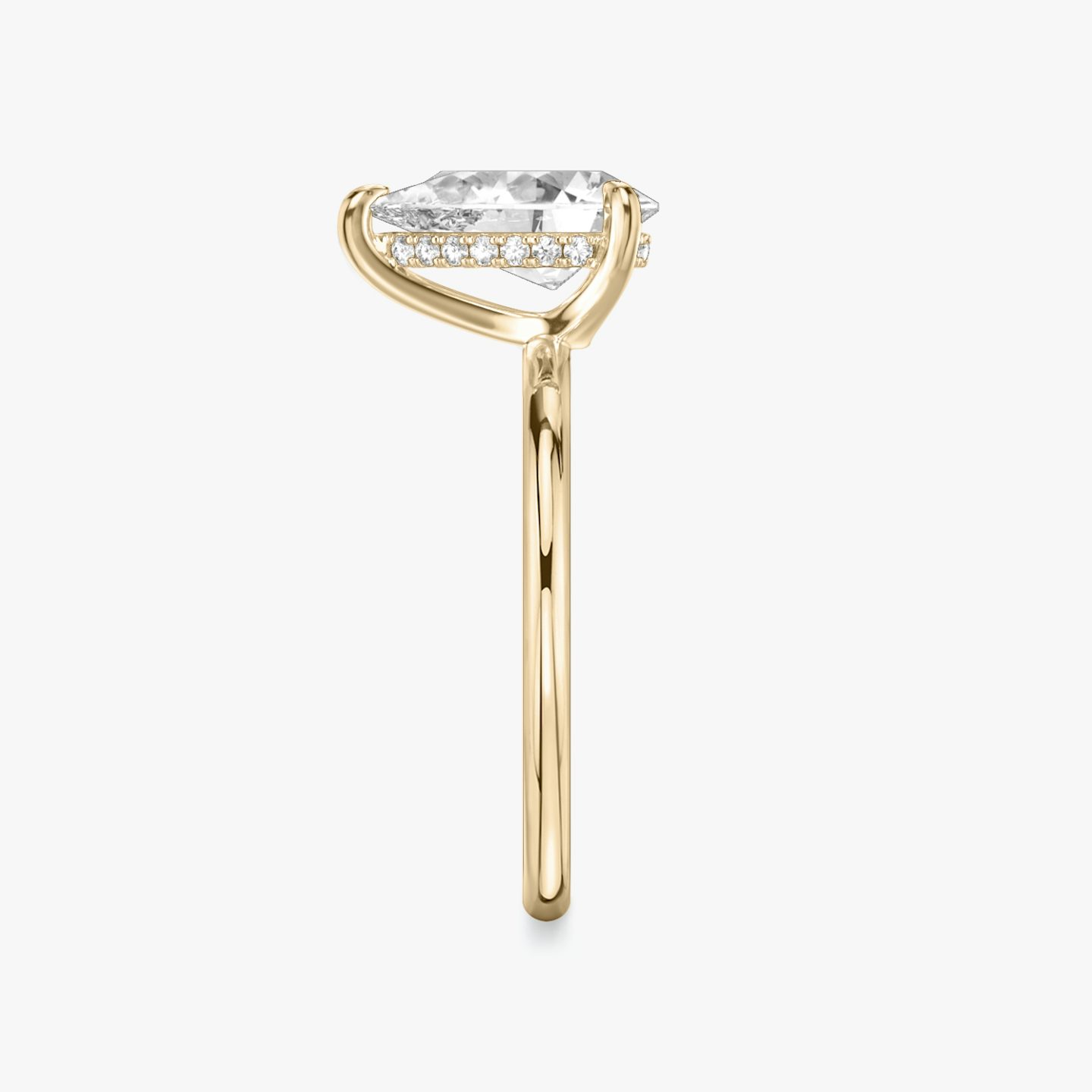 The Classic Hidden Halo | Pear | 14k | Rose Gold | bandAccent: Plain | bandWidth: standard | prongStyle: Plain | diamondOrientation: vertical | caratWeight: other